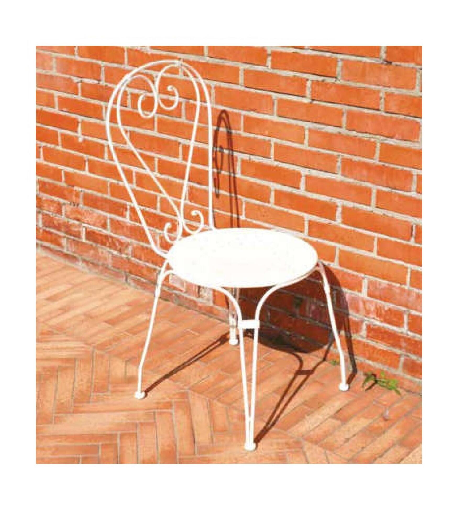 Sedia da giardino in ferro Sirmione, seduta bianca L 46 x H 90 x P 55 cm - 3