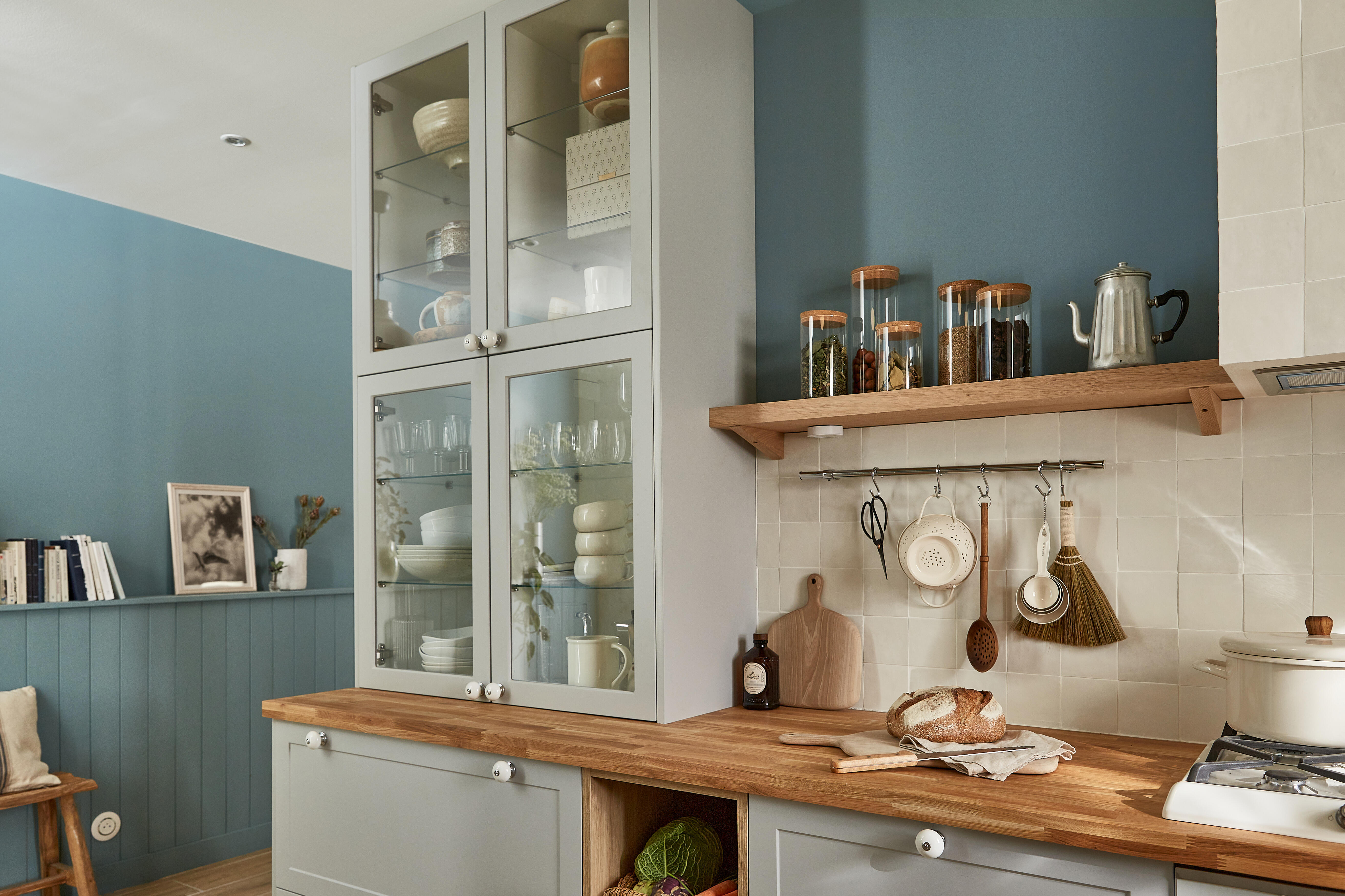 Caisson haut de cuisine DELINIA ID blanc H.76.8 x l.45 x P.35 cm - 3