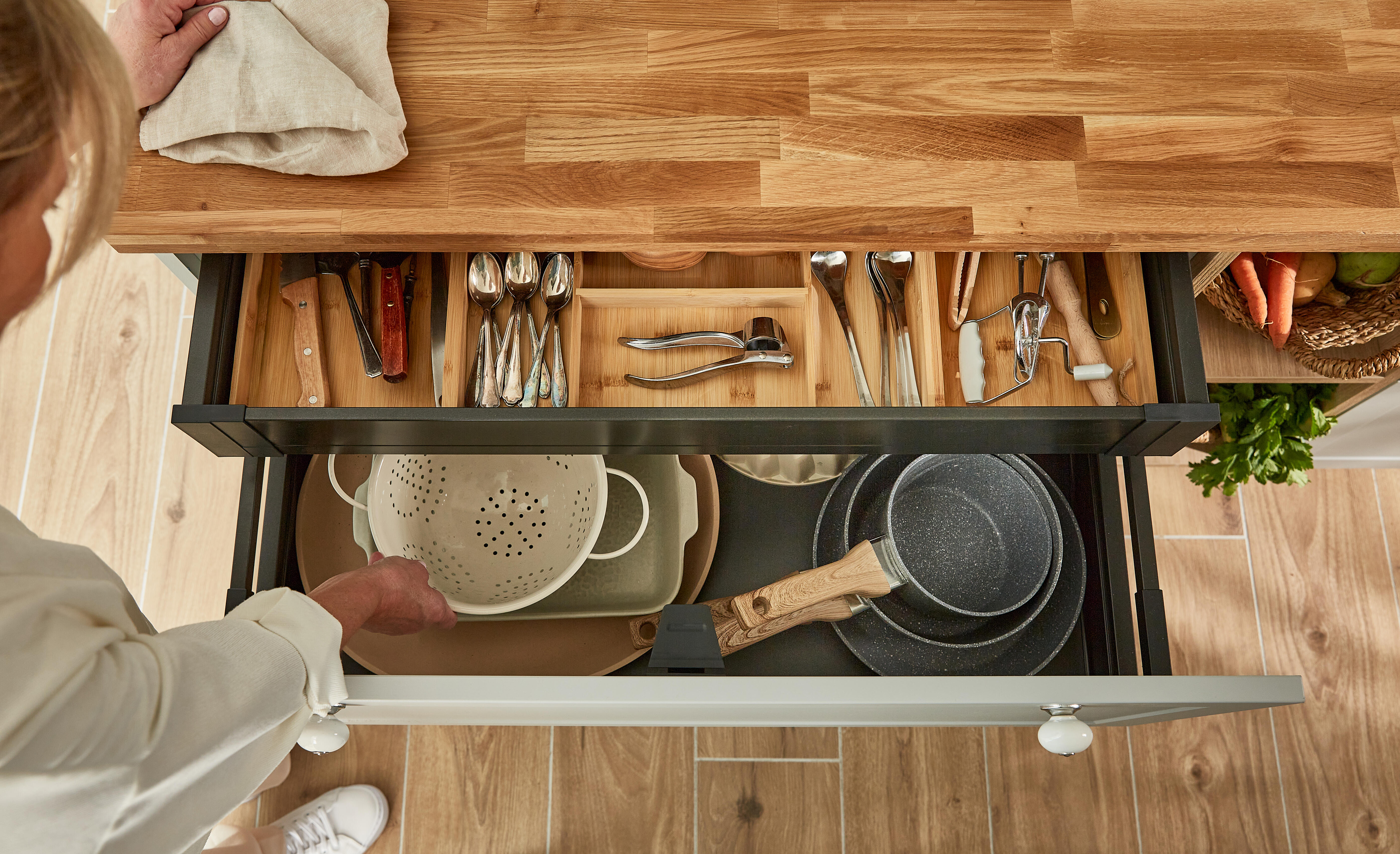 Tiroir pour caisson DELINIA ID gris anthracite H.18.4 x l.86.8 x P48.3 - 5