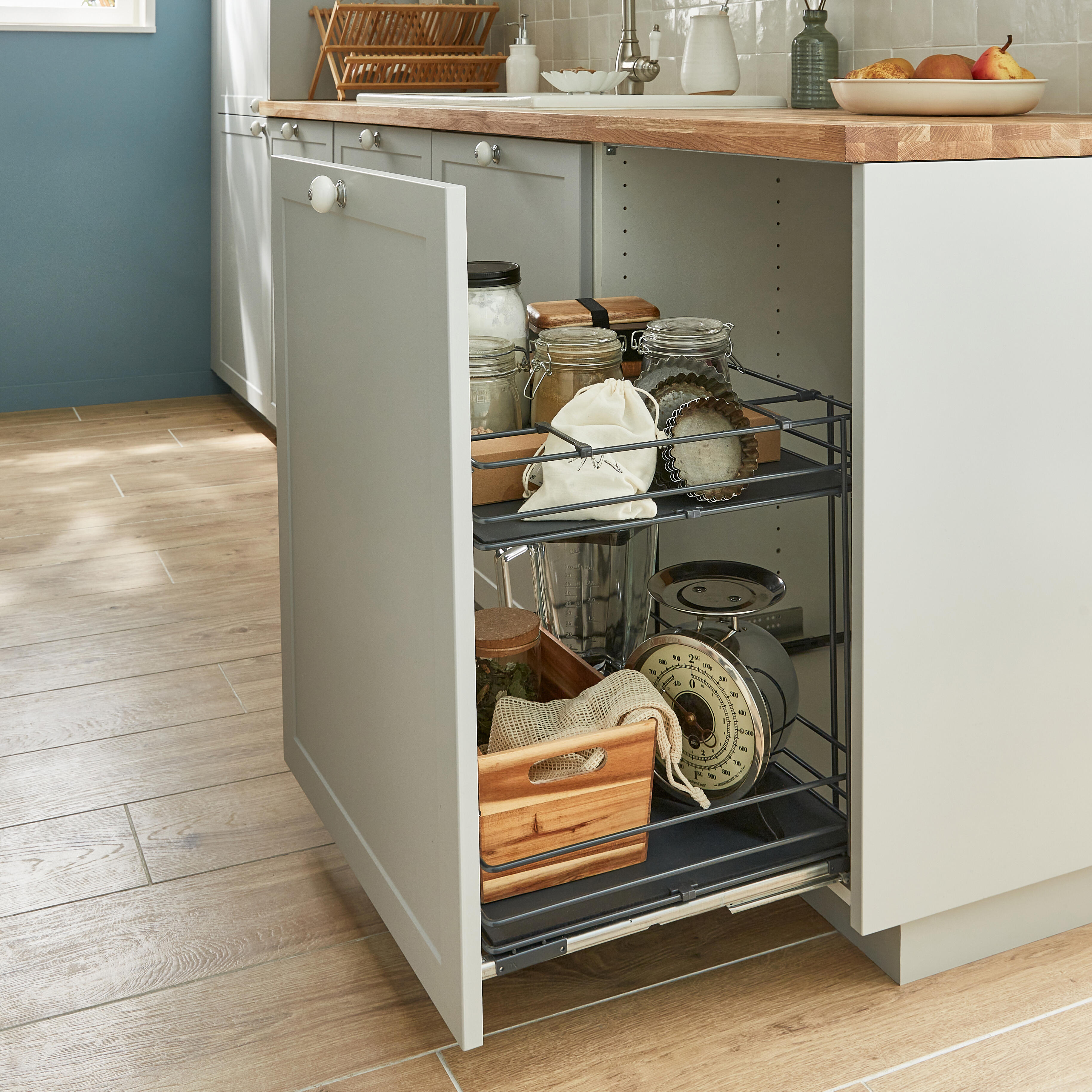 Panier de rangement pour armoire acier l.56.8 x P.46.5 x H.48.5 cm DELINIA ID - 3