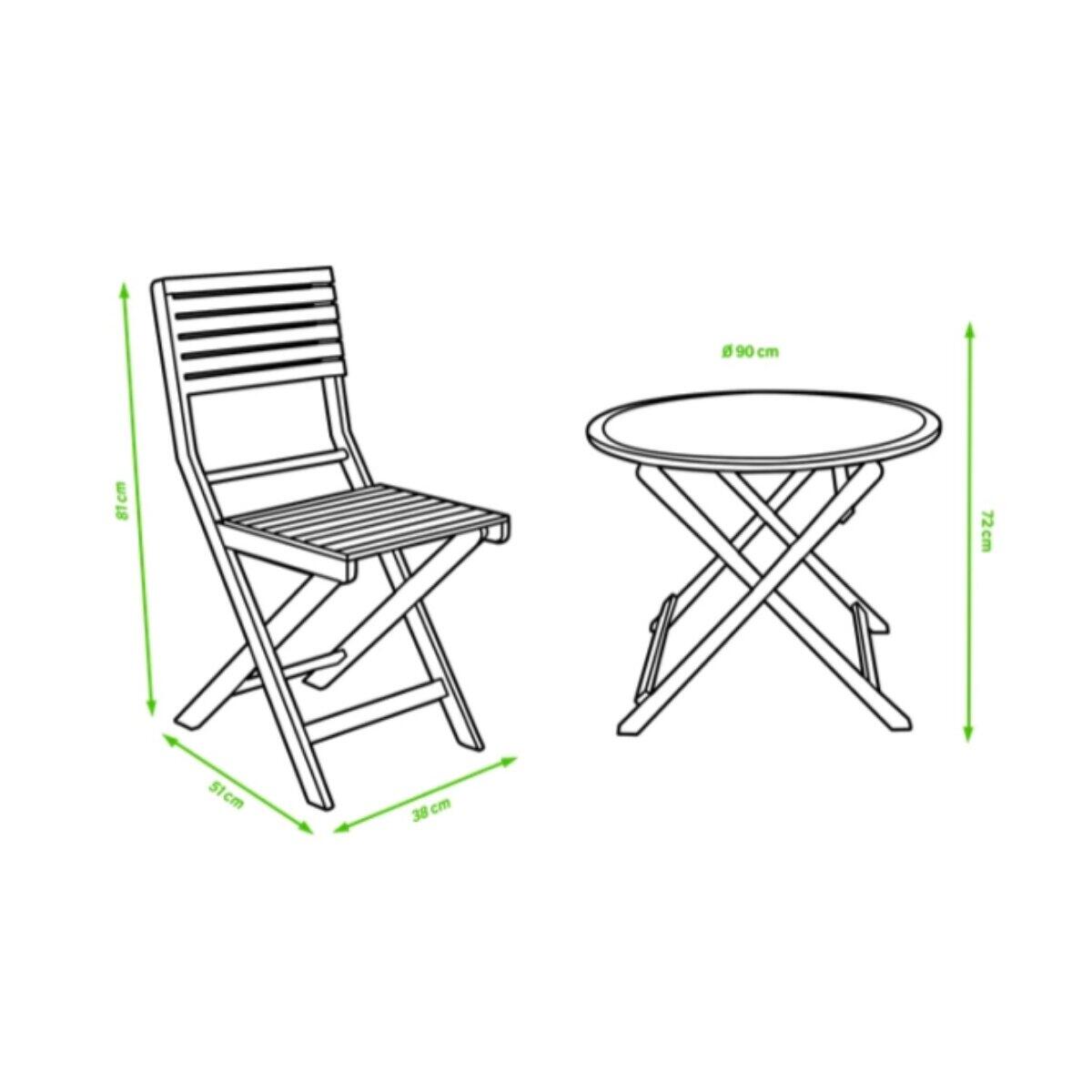 Set tavolo e sedie Solis NATERIAL beige per 4 persone - 10