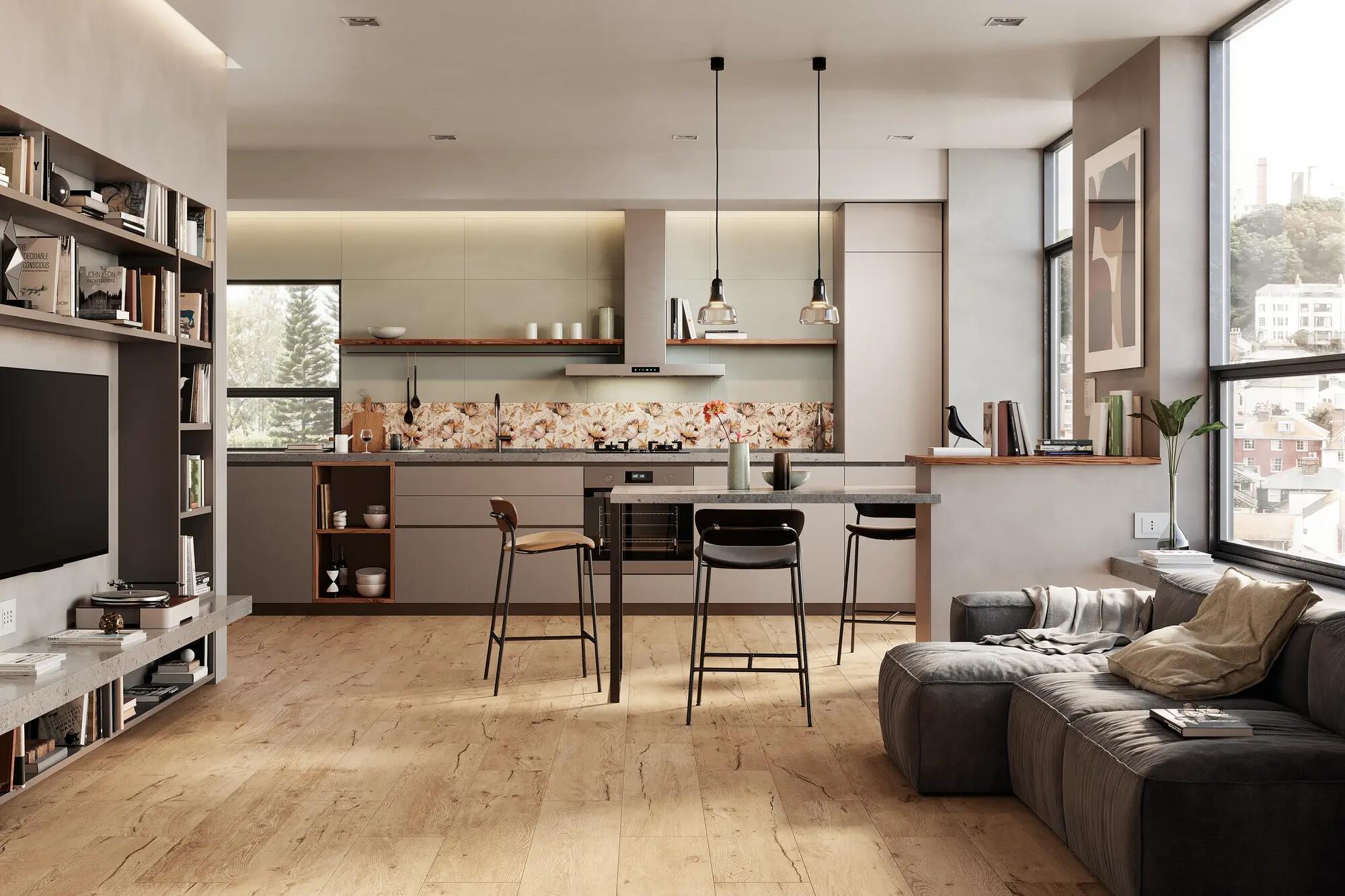 Piastrella da pavimento e rivestimento interno in gres porcellanato 20 x 120 cm rettificato smaltato miele opaco Fable R9 traffico molto intenso (pei 5/5) Sp. 9 mm 1.44 mq - 5