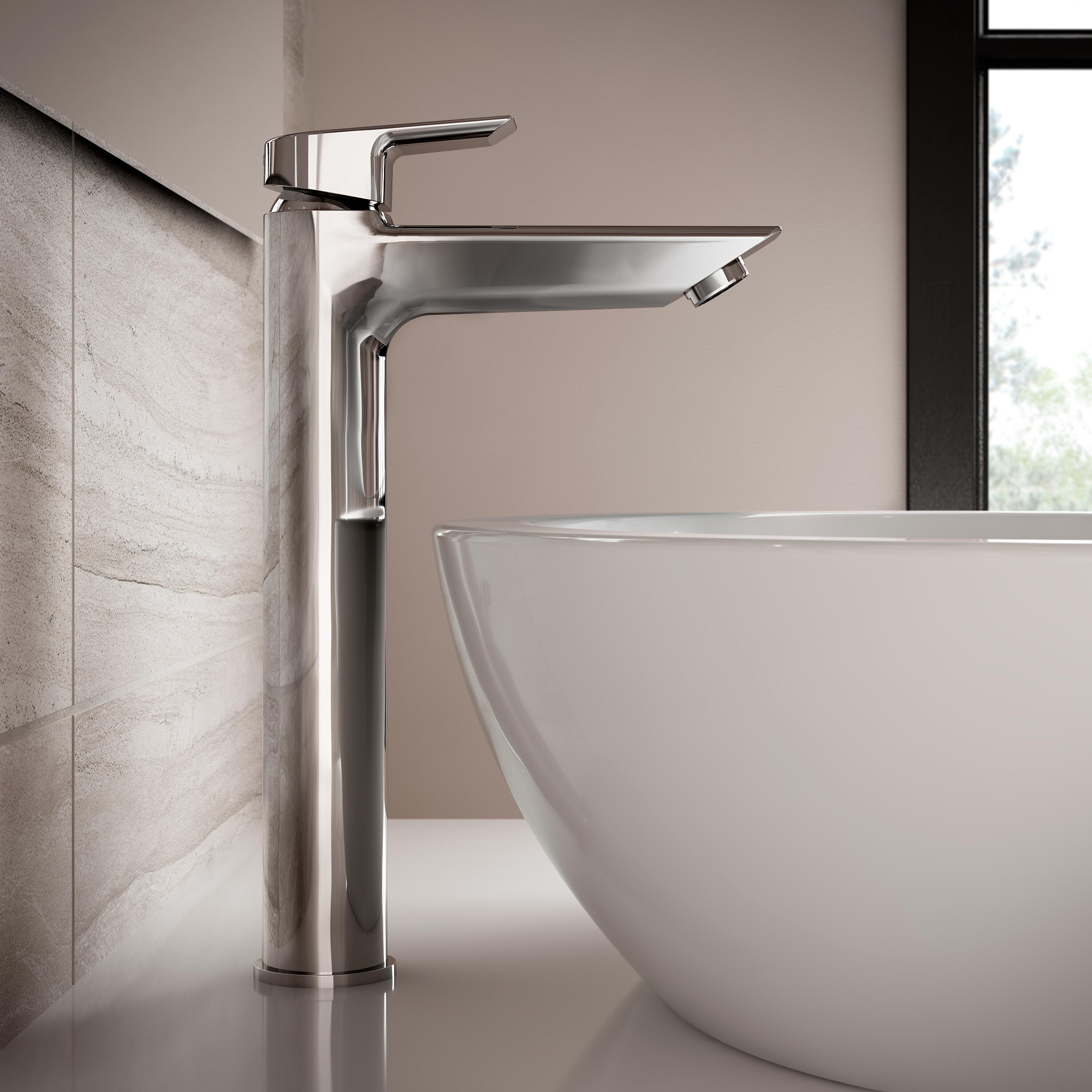 Rubinetto per lavabo getto laminare cristallino Ceramix cromo lucido IDEAL STANDARD H 30.1 cm - 2