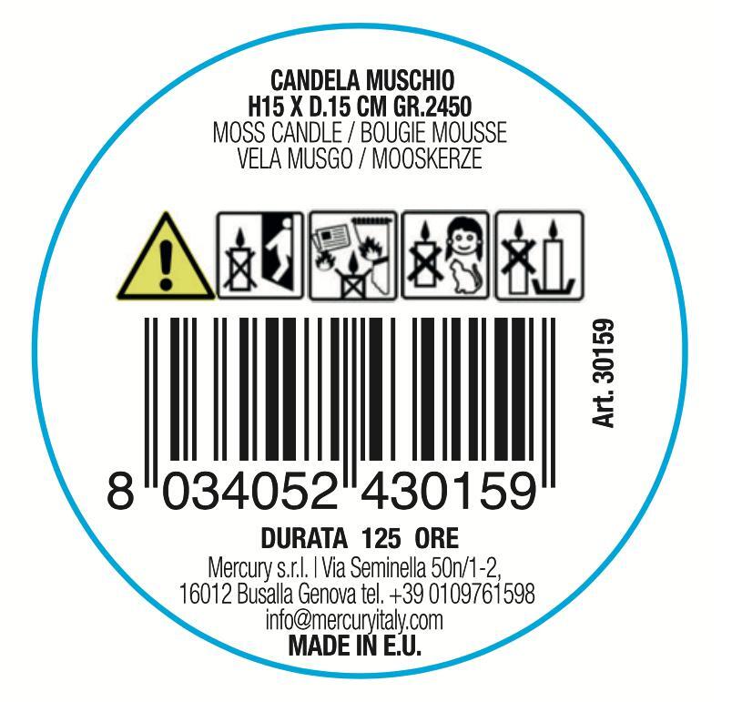 Candela profumata  essenza cotone fresco H 15 cm - 2