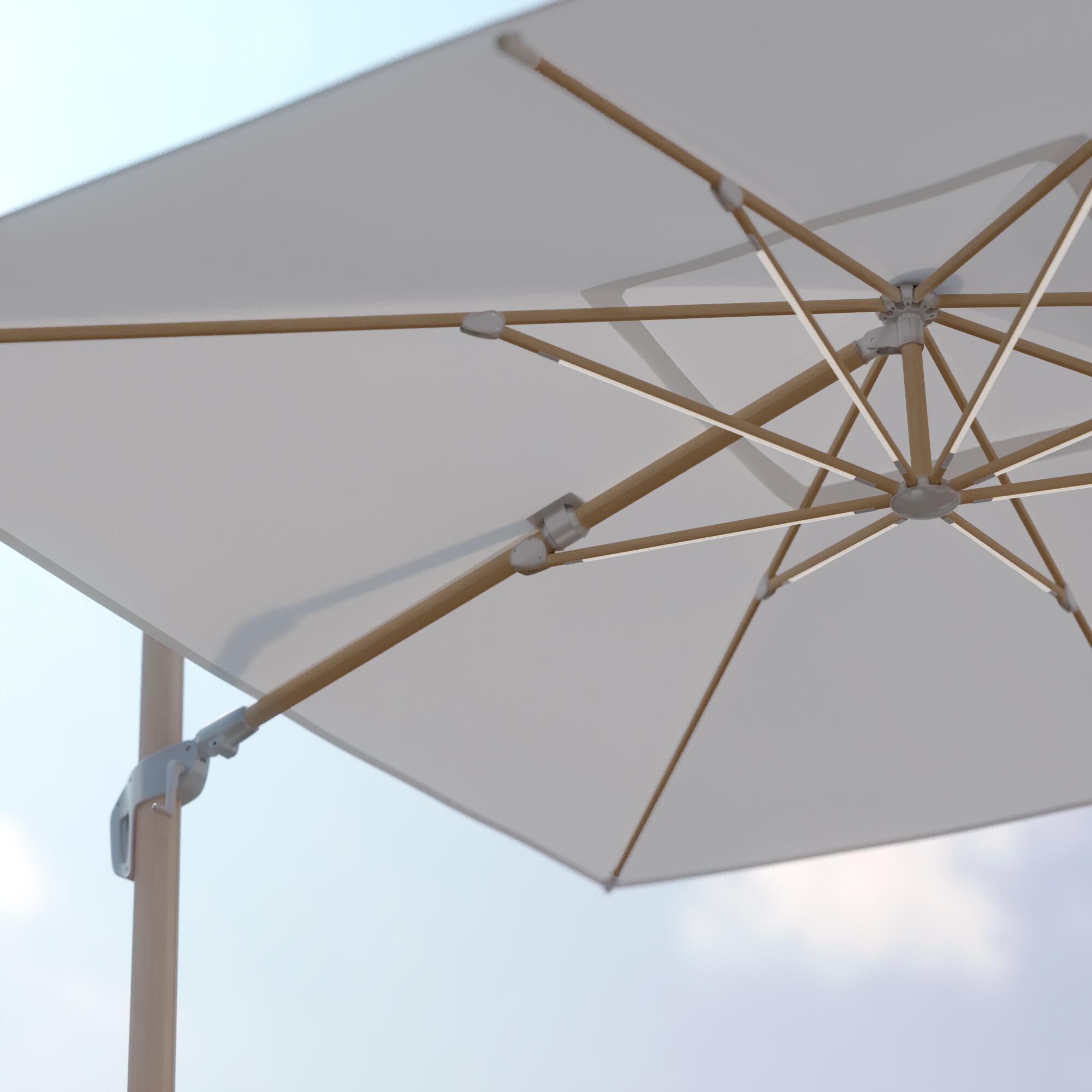 Parasol déporté carré blanc Sonora NATERIAL L.288 x l.288 cm - 5