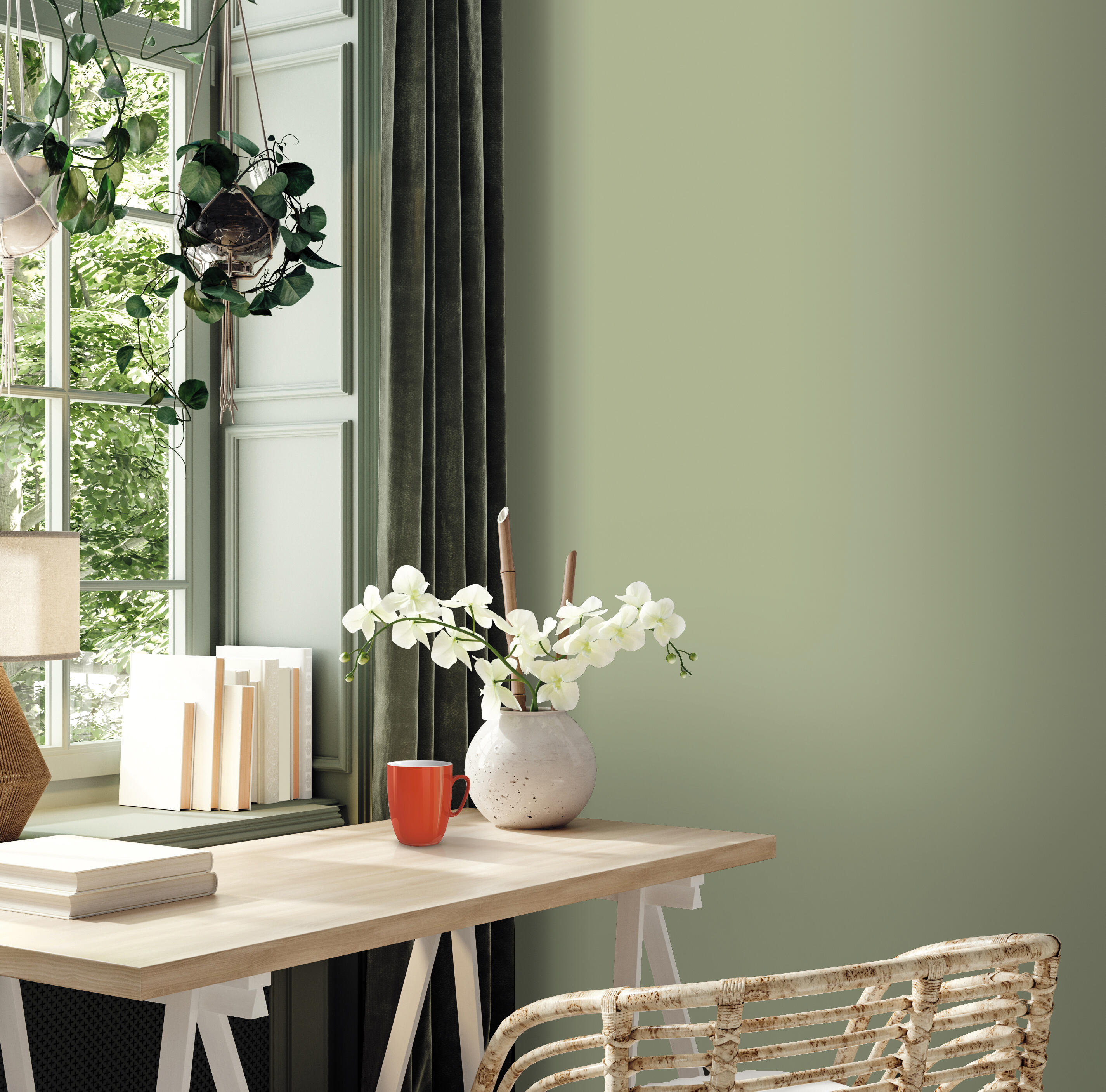 Peinture mur, boiserie, radiateur vert gaspésie satin RIPOLIN , 2.5L - 4