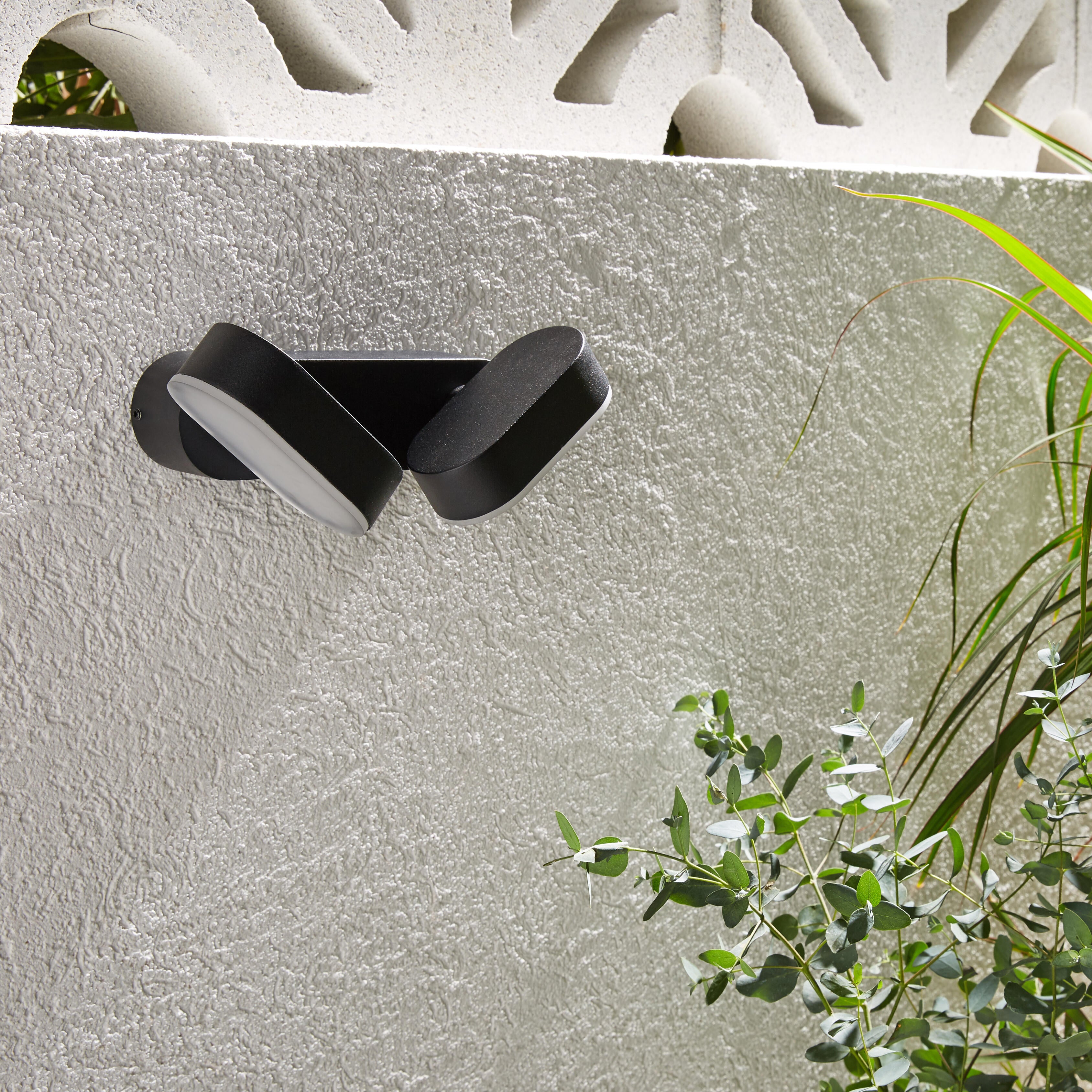 Candeeiro de parede com lâmpada de exterior Arund LED 2 luzes 1600lm preto Inspire - 4