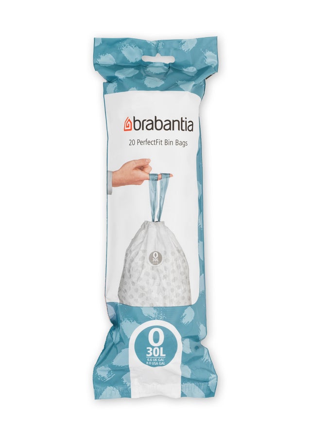 20 sacs-poubelle 30L BRABANTIA Perfectfit Code O blanc