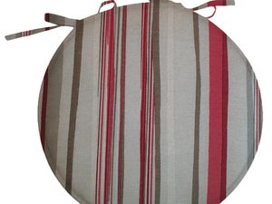 Set 4 Cuscini Rotondi Per Sedie - Diametro 35cm, Cotone Lino, Antiscivolo, Per Cucina O Esterno - Foto 6