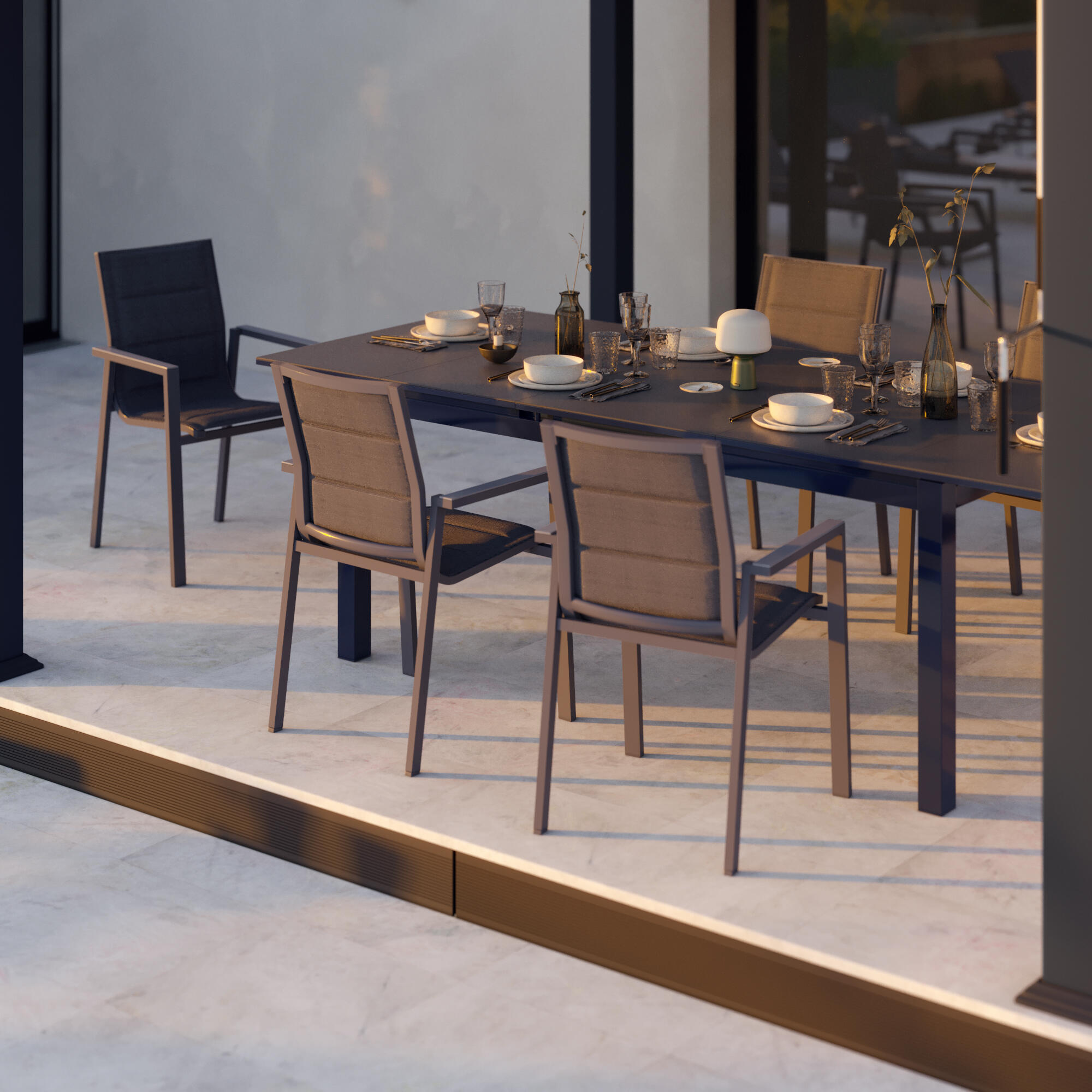 Pergola bioclimatica 3.2x3.6 m in alluminio antracite - Persea NATERIAL - 3