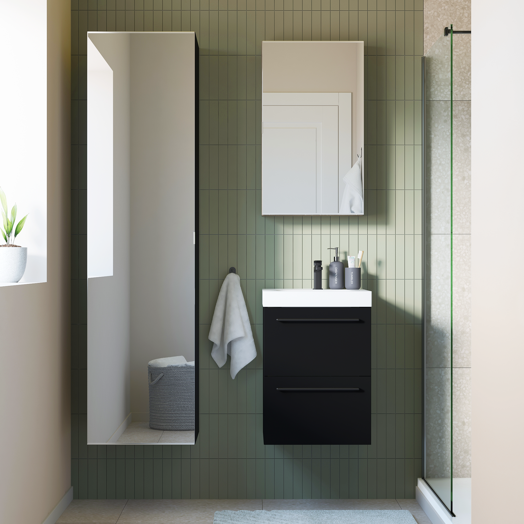 Korpus słupka modułowego Remix Black Mat 173 x 45 x 46 Sensea - 19