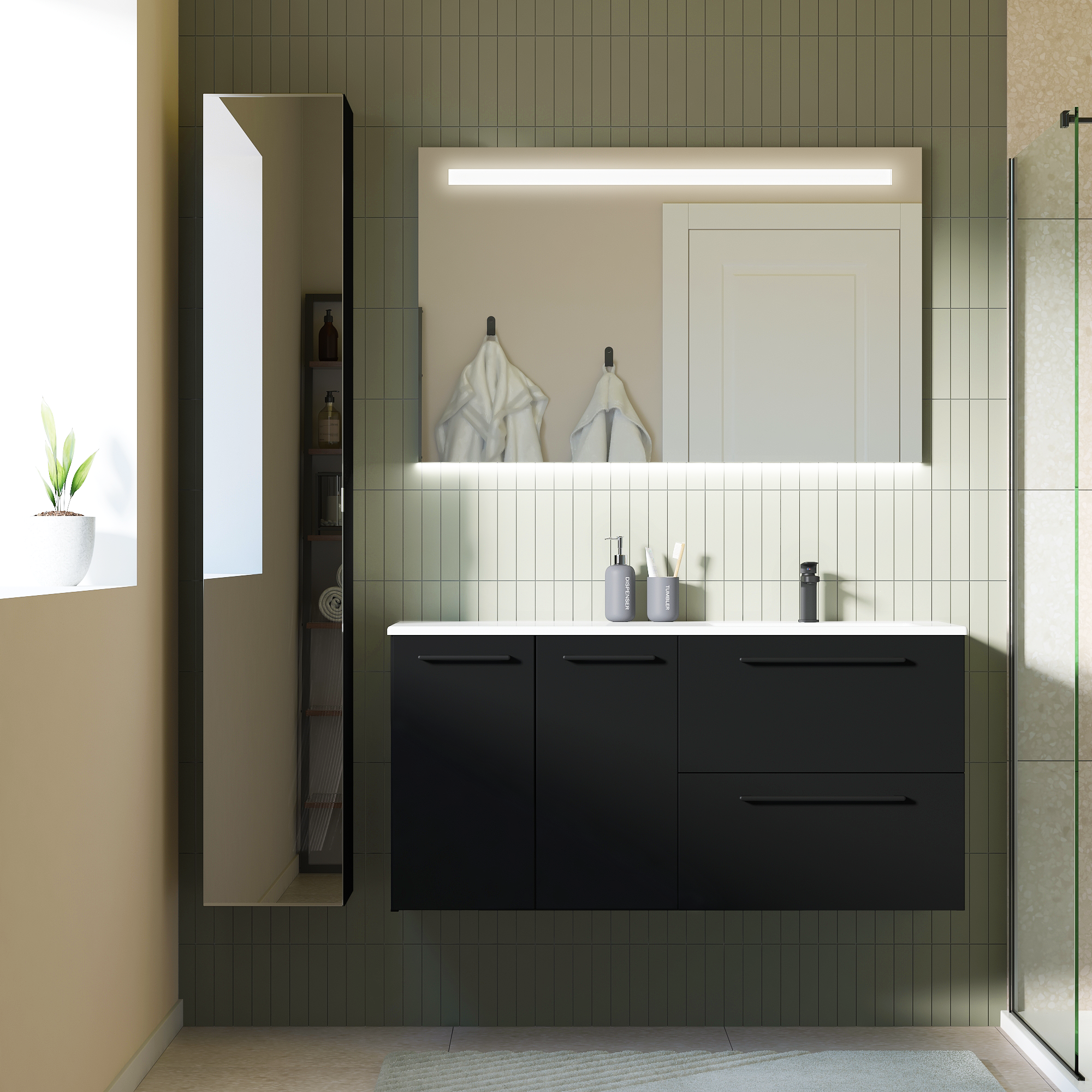 Szafka pod umywalkę Remix Black Mat 60 Sensea - 5