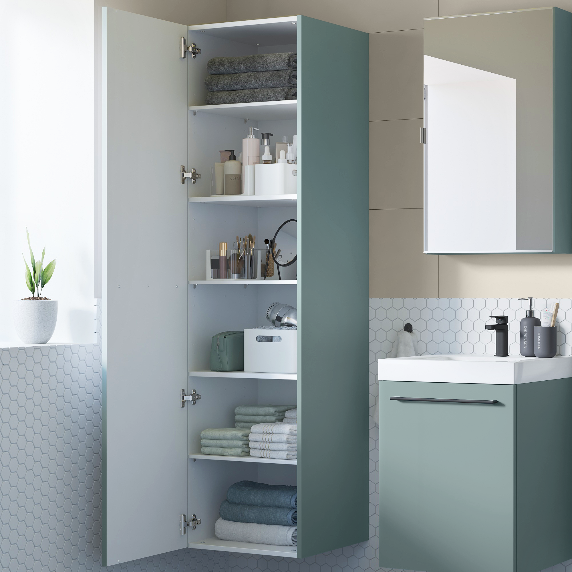 Colonne l.45 x H.173 x P.46 cm, vert, Remix - 14