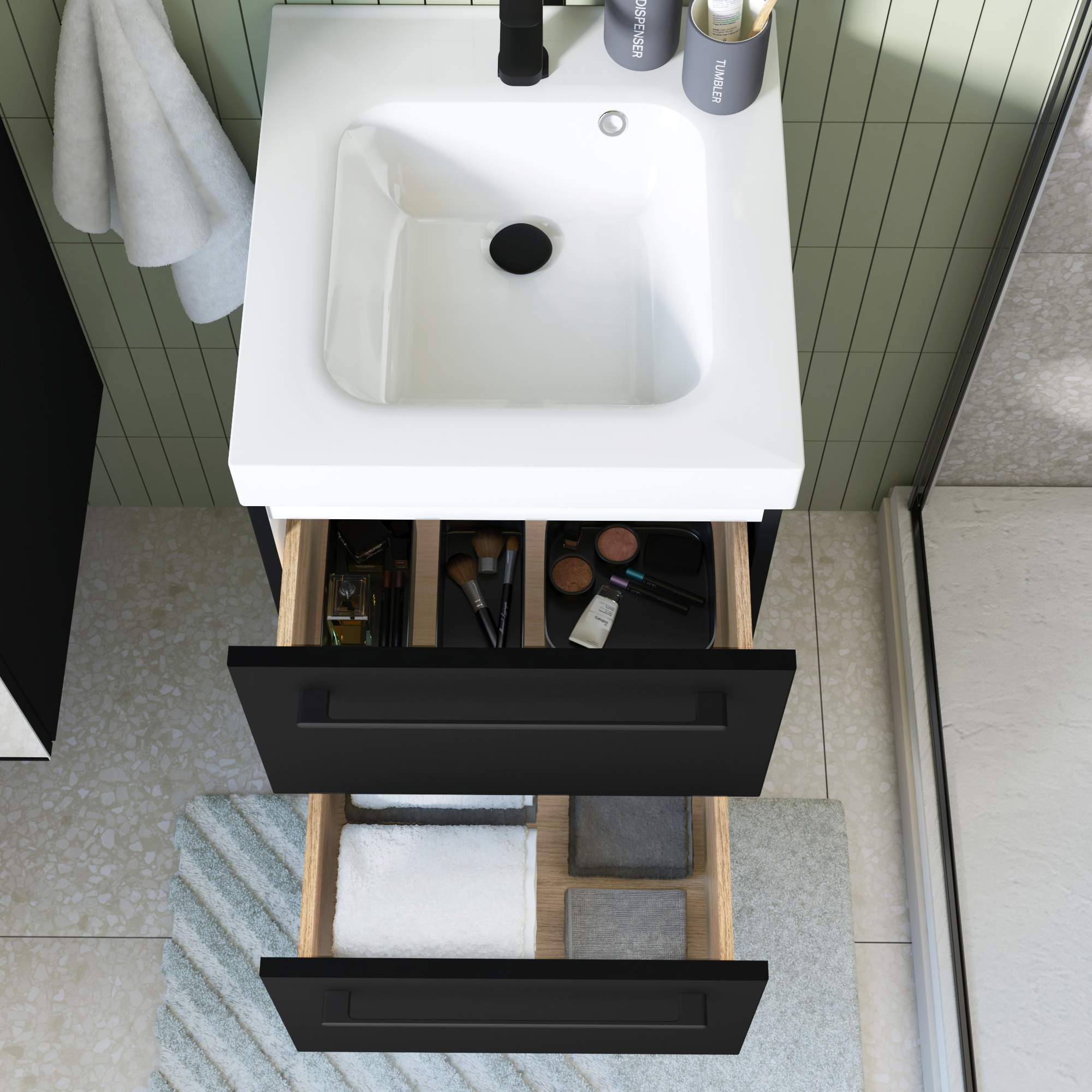 Szafka pod umywalkę Remix Black Mat 45 Sensea - 2