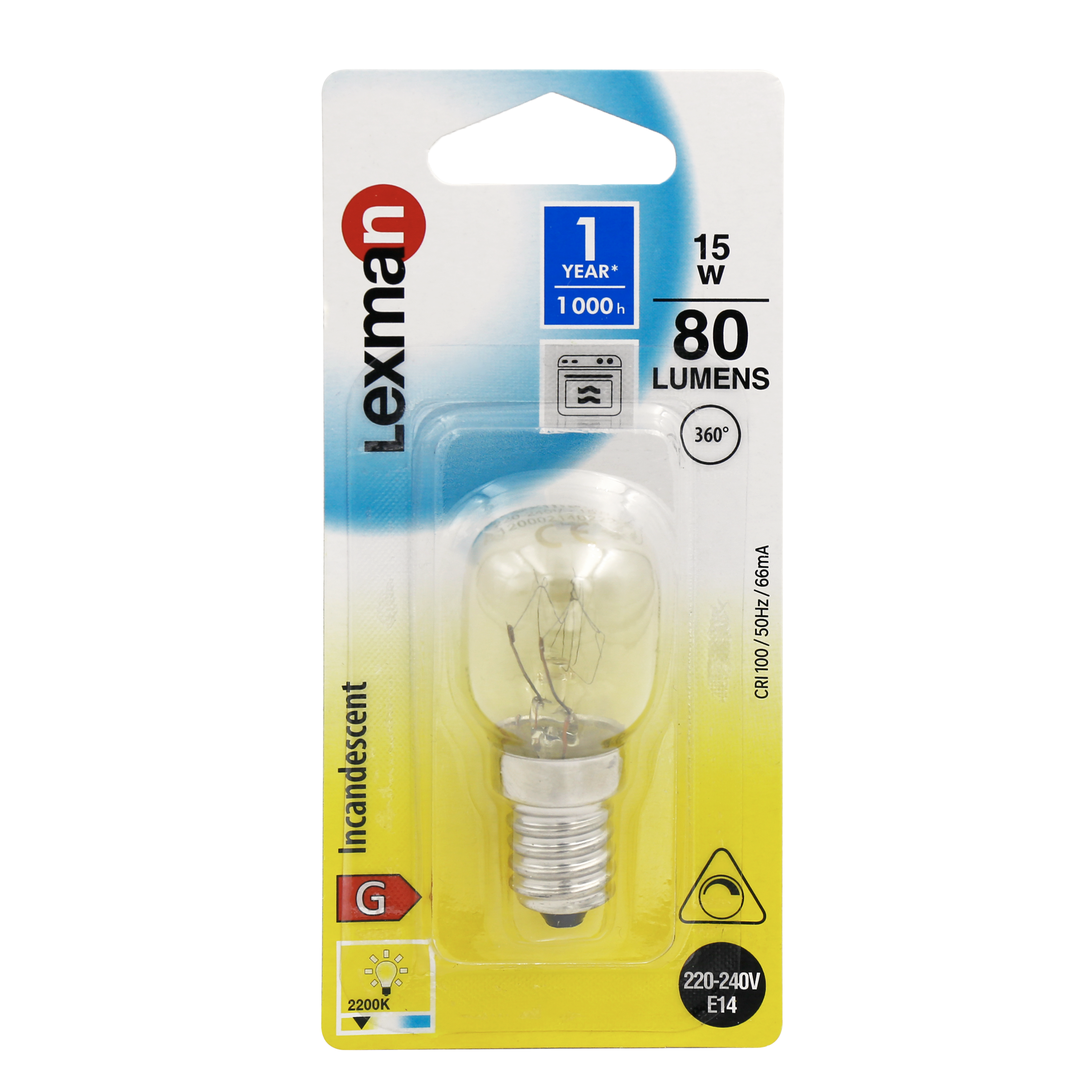 Ampoule halogène pour four, E14, 80Lm = 15W, LEXMAN - 3