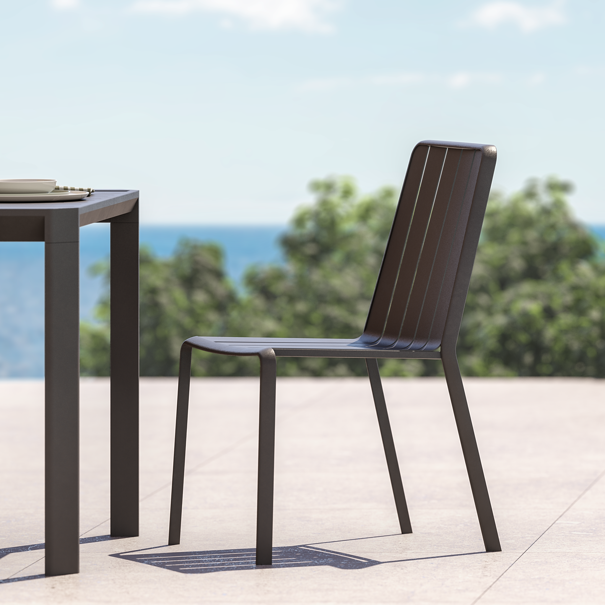 Chaise de jardin Idaho NATERIAL en aluminium gris V1 - 5