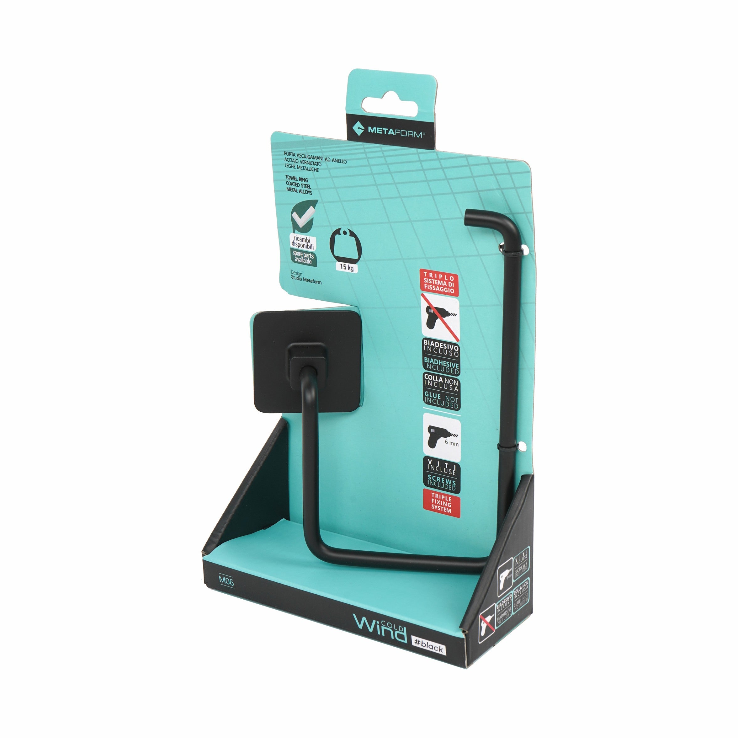 Porta sapone Cold Wind nero 12 cm x 5.3 cm in zama - 5