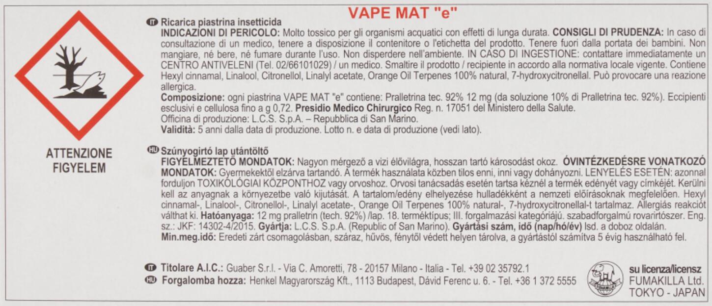 Insetticida ricarica per zanzare VAPE Classic, 30 pezzi - 7
