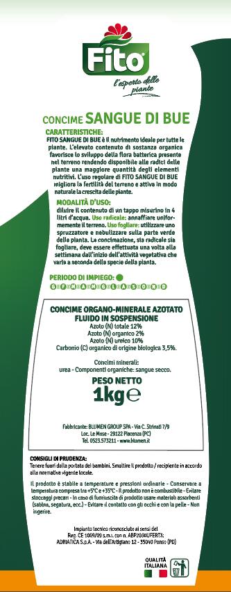 Concime liquido FITO per uso universale Sangue di bue plus 1 L - 5