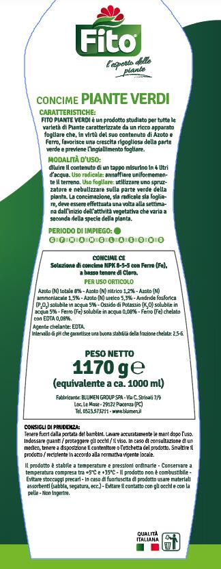Concime liquido FITO per piante verdi Plus 1 L - 5