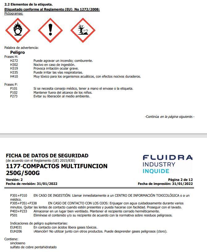 Kit para tratamiento de agua Poolp`o GRE pastilla 4 efectos 500 g - 7