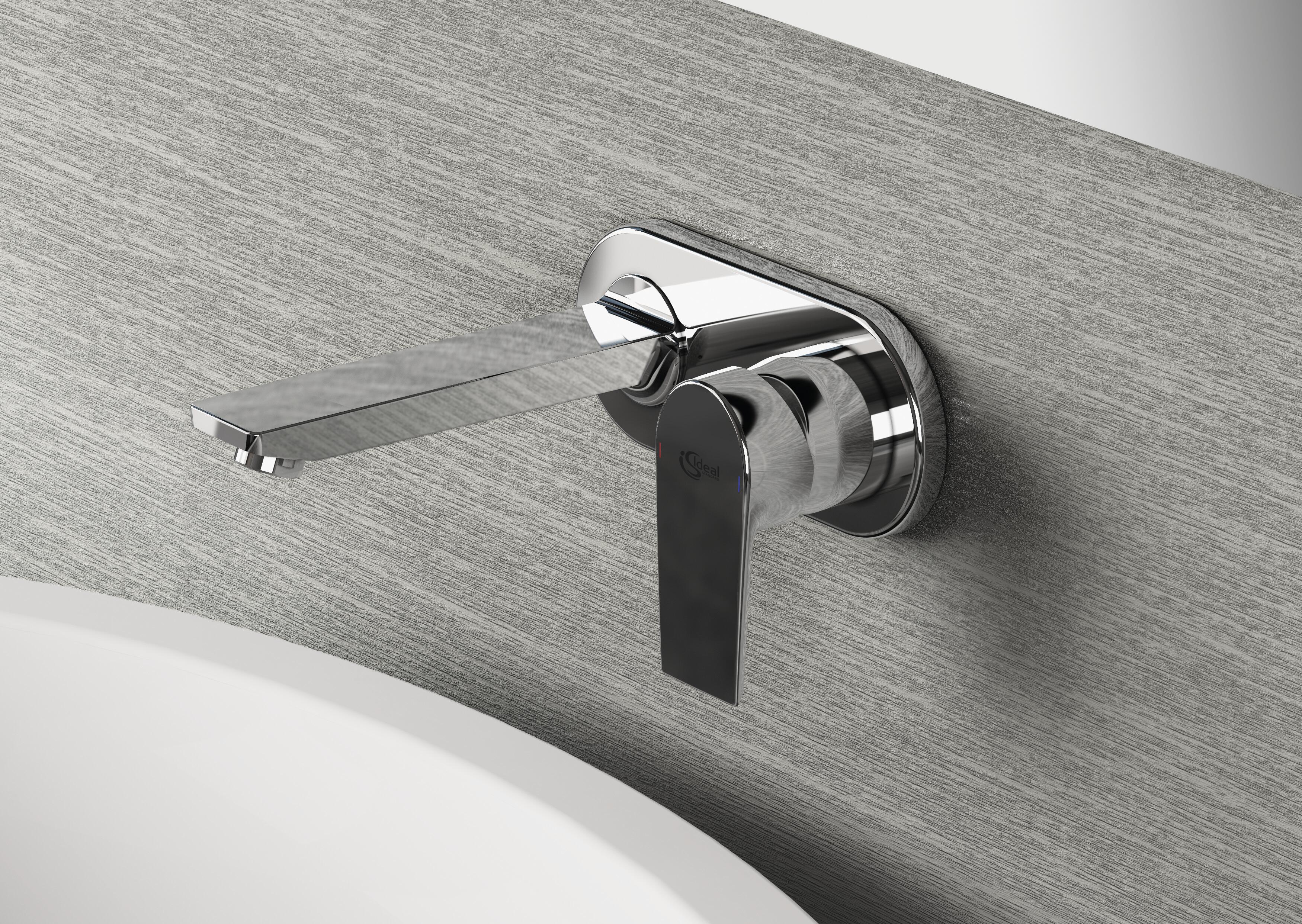 Rubinetto per lavabo a canna media getto laminare cristallino Ceramix cromo lucido - 2