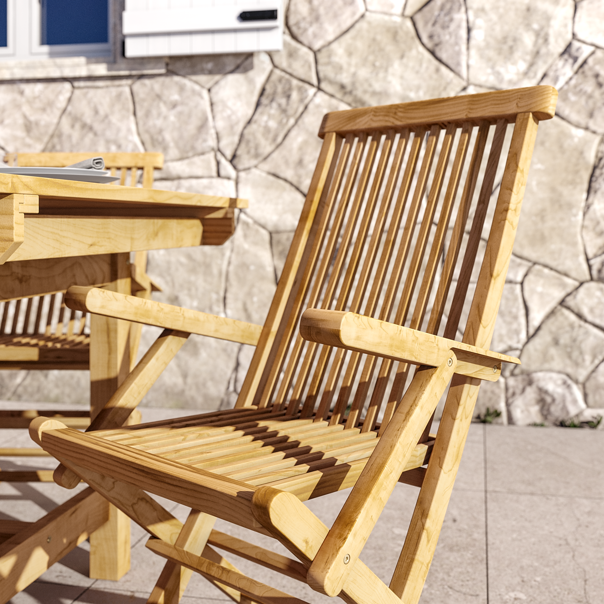 Lot de 2 fauteuils de jardin NATERIAL Antea en teck marron - 6