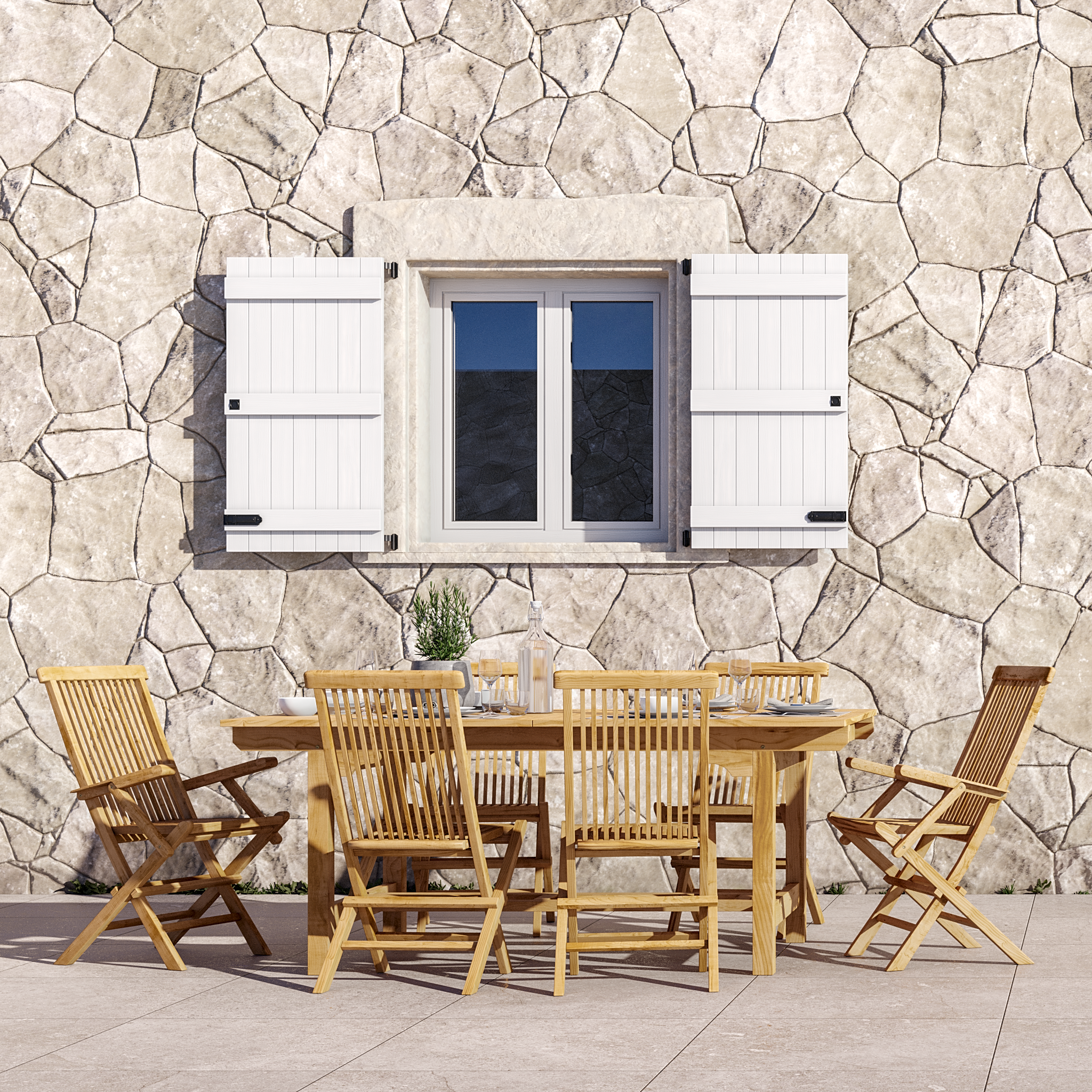 Lot de 2 fauteuils de jardin NATERIAL Antea en teck marron - 5