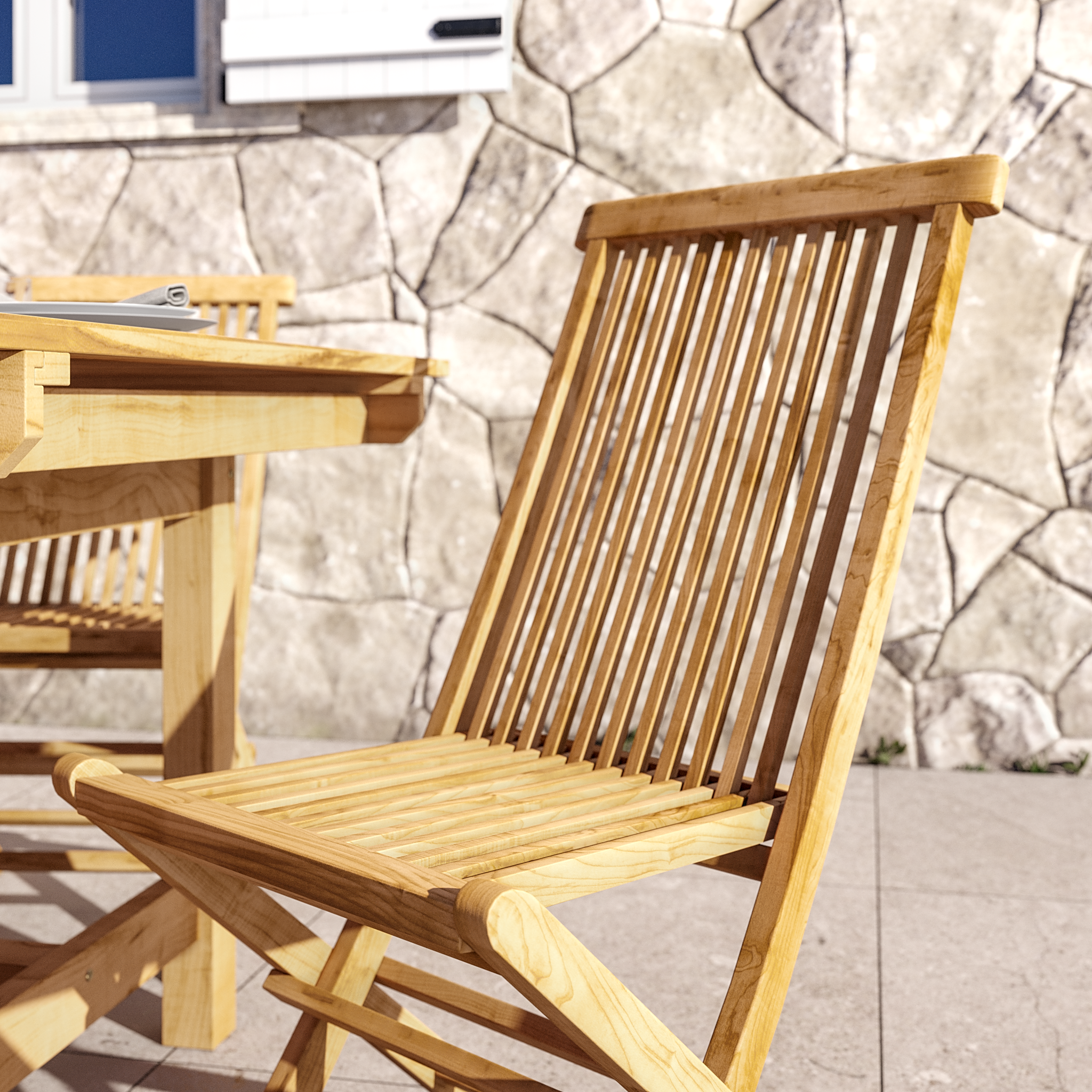 2 cadeiras de madeira NATERIAL ANTEA ORIGAMI TECA 61X48X88CM - 5