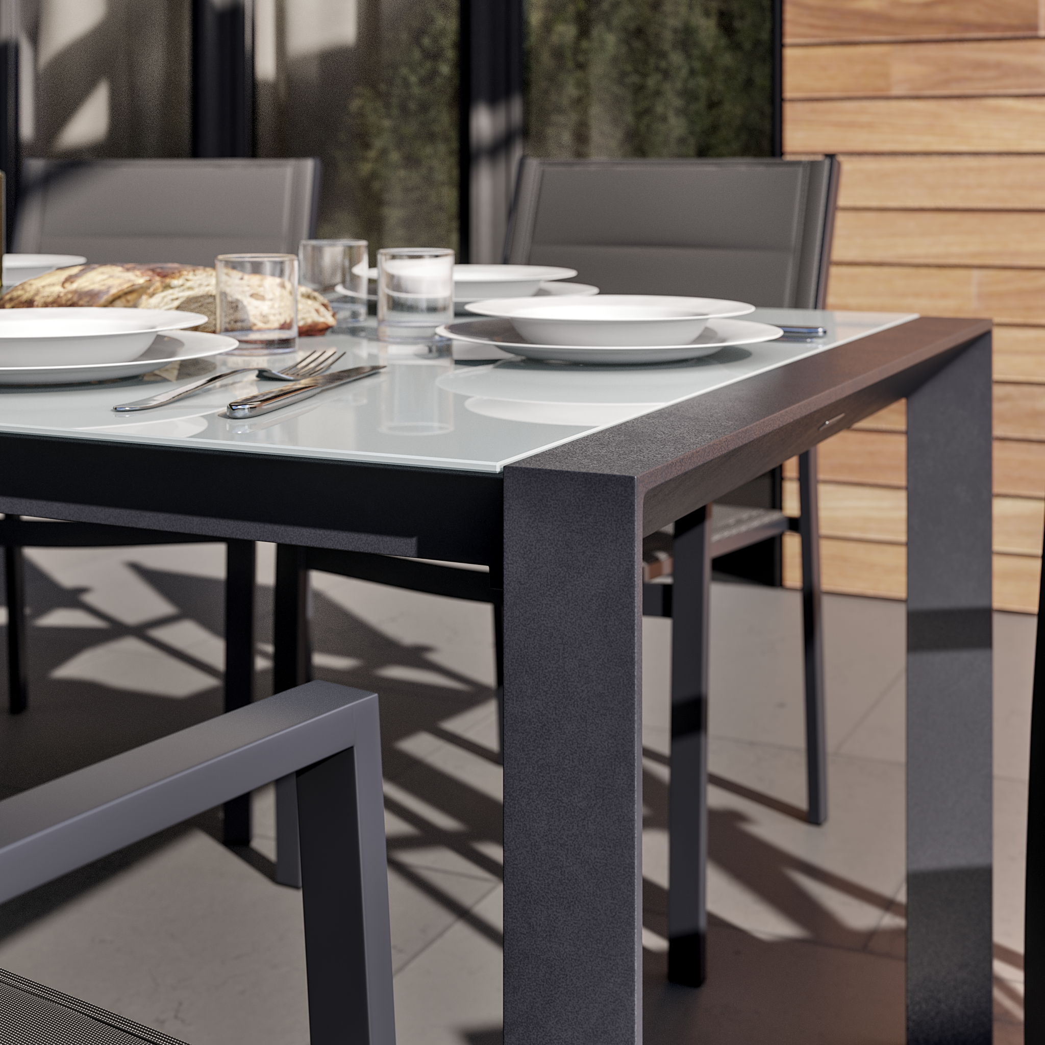 Mesa de alumínio NATERIAL AQUILA II 180/220X100CM ANTRACITE - 22