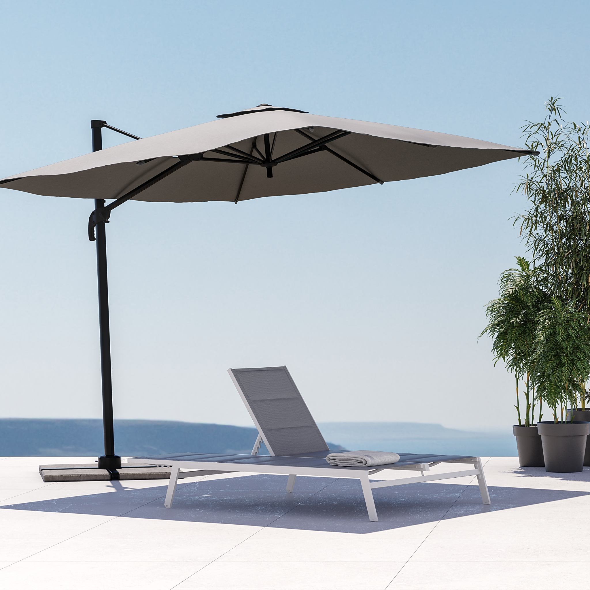 Parasol ogrodowy Aura 290x290x264 cm antracytowy Naterial - 6