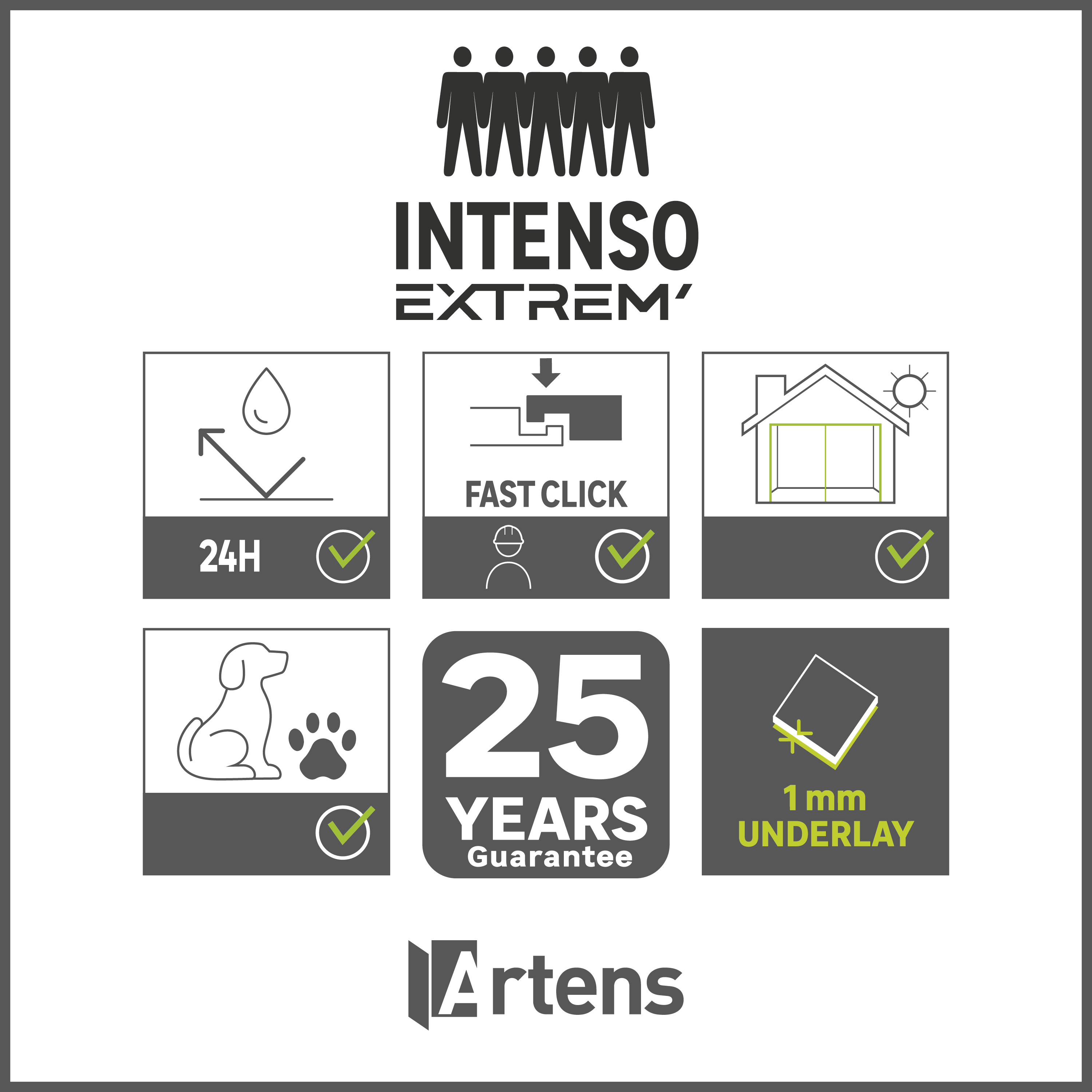 Pavimento vinílico SPC click flutuante Telmen intenso extremo Artens 5,5 mm com base BG215 - 9