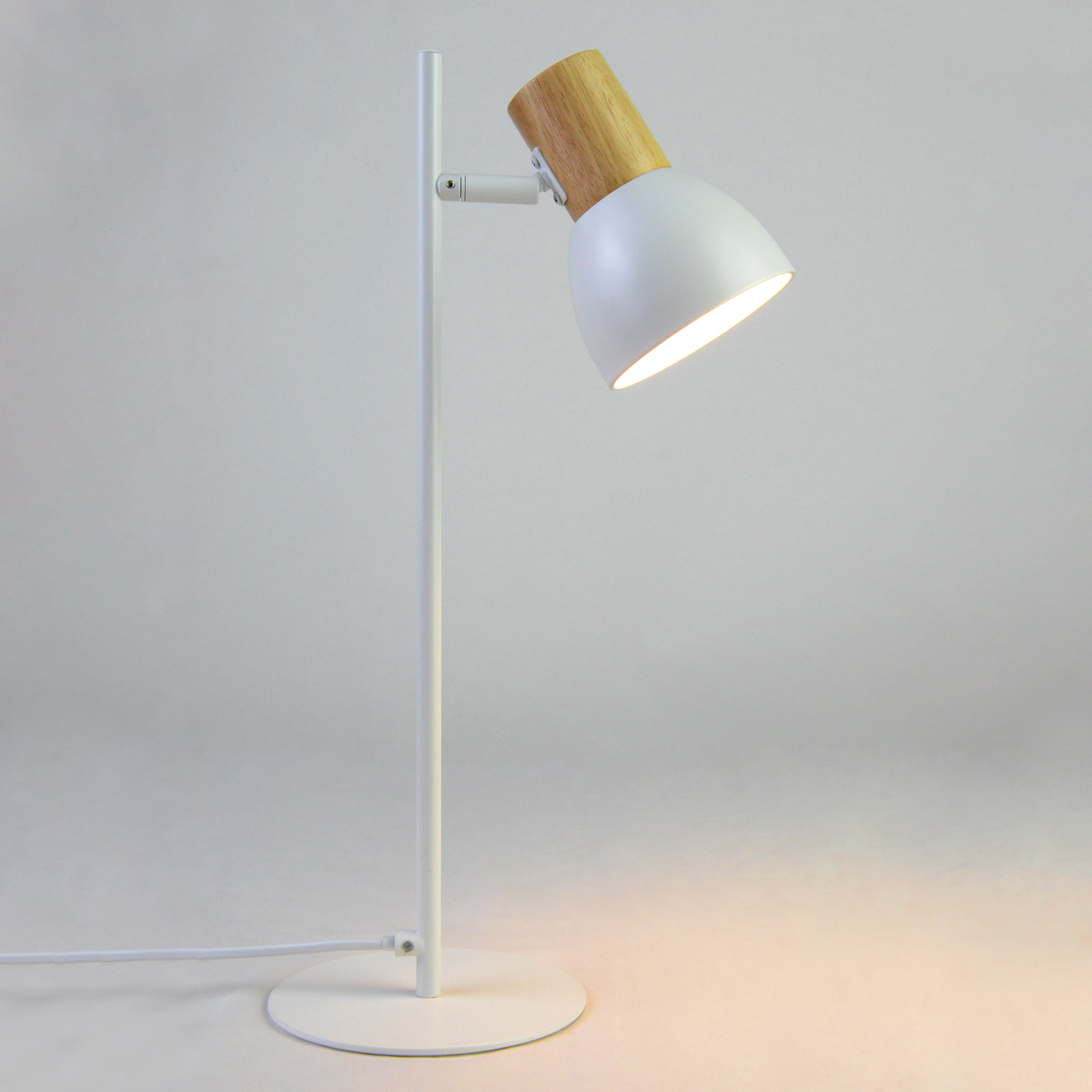 Lámpara de mesa compatible con casquillo E14 Venosa INSPIRE con estructura acero blanco pantalla blanca de acero alimentación a red - 3