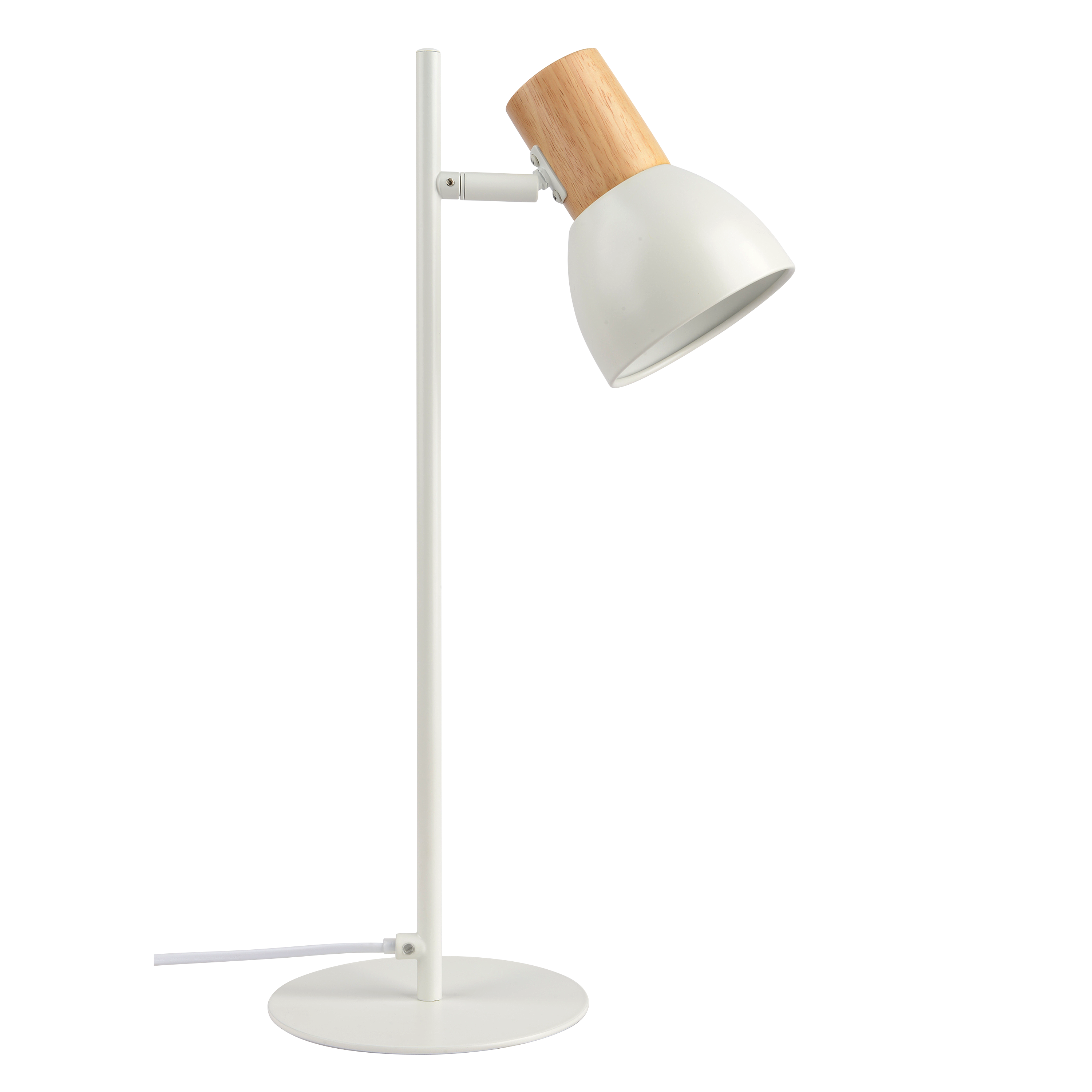 Lámpara de mesa compatible con casquillo E14 Venosa INSPIRE con estructura acero blanco pantalla blanca de acero alimentación a red - 2