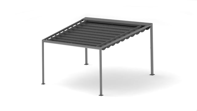 Pergola Alicudi in alluminio struttura grigio antracite L 300 x P 400 x H 250 cm