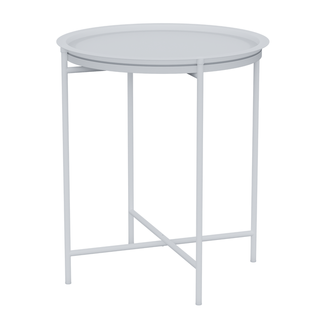 Tavolino da esterno Mobis NATERIAL struttura e superficie in acciaio bianco 45x45cm