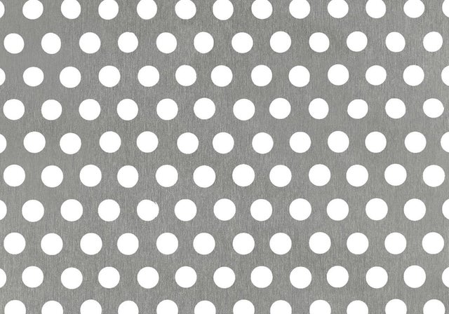 Lamiera in acciaio forato opaco 200x100 cm, 0.8 mm argento