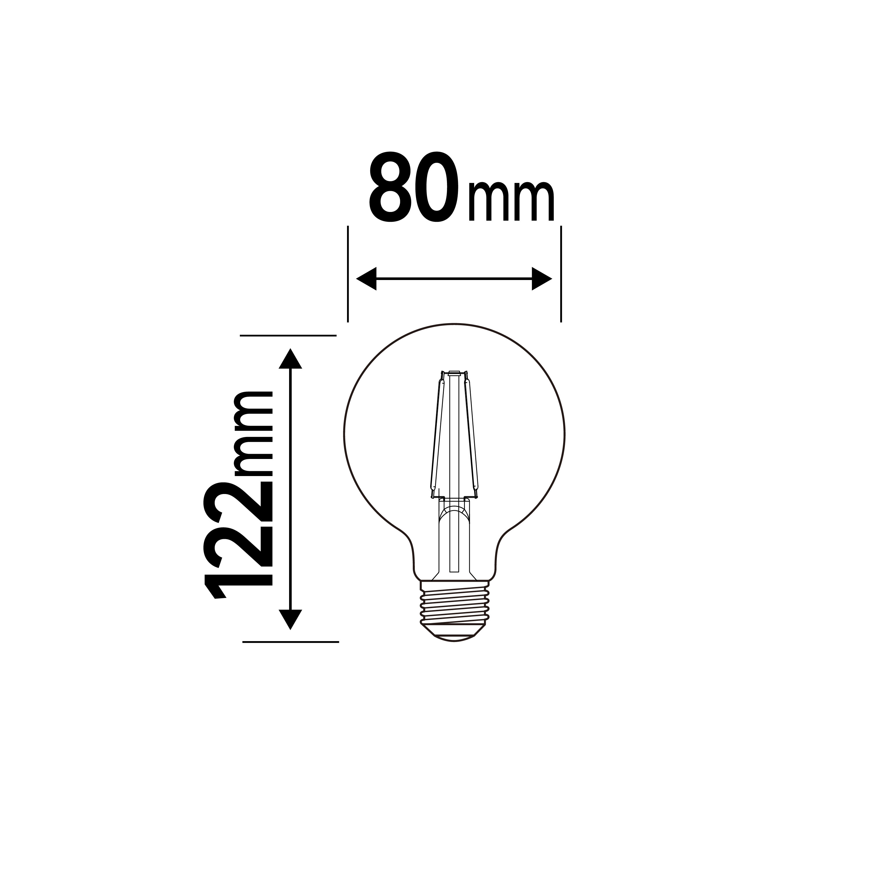 Lâmpada LED filamentos G80 E27 470LM 2700K Lexman - 6