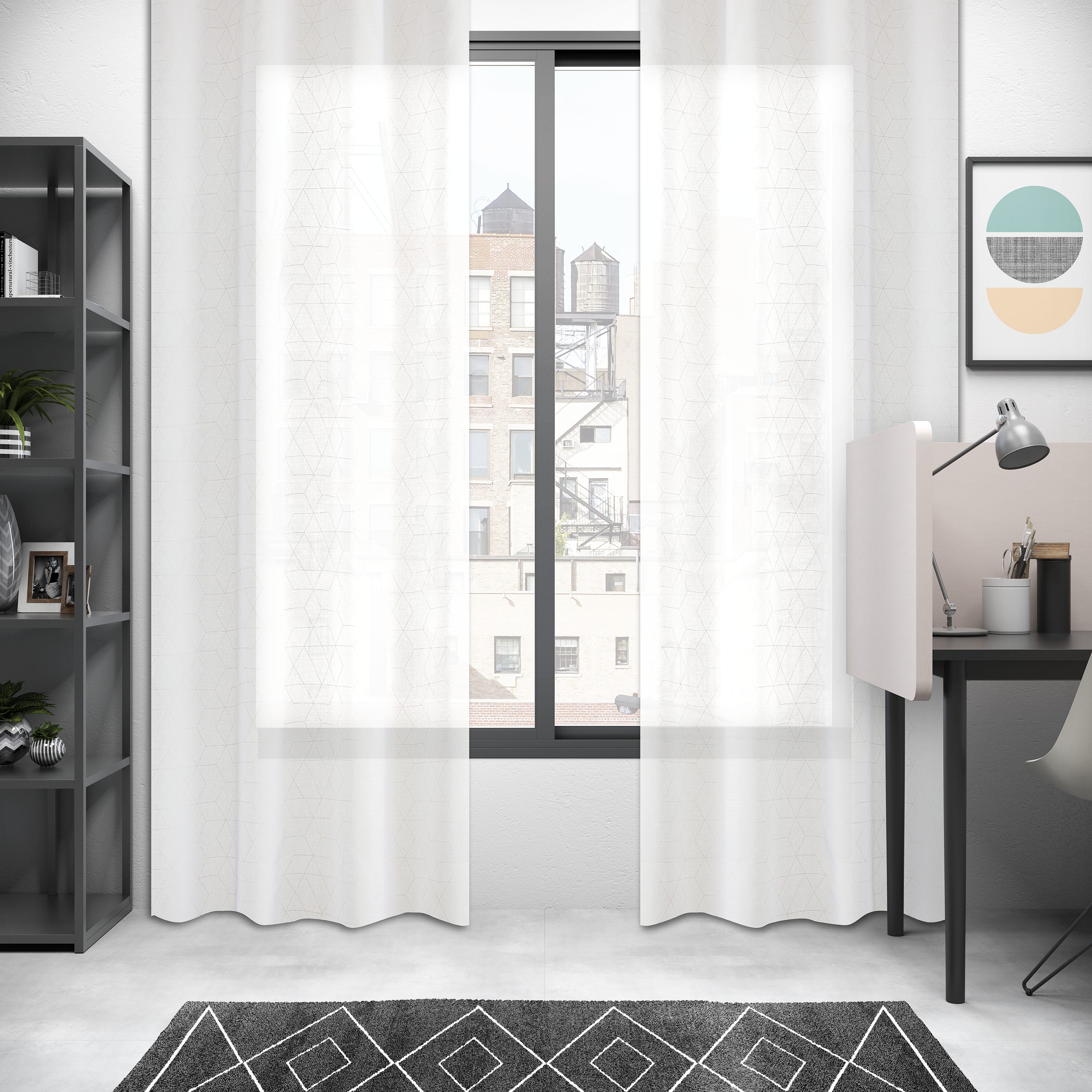 Home Collection TLA115 Tenda Luna, Poliestere, Bianco, 140x280 cm Home Collection TLA115 Tenda Luna, Poliestere, Bianco, 140x280 cm