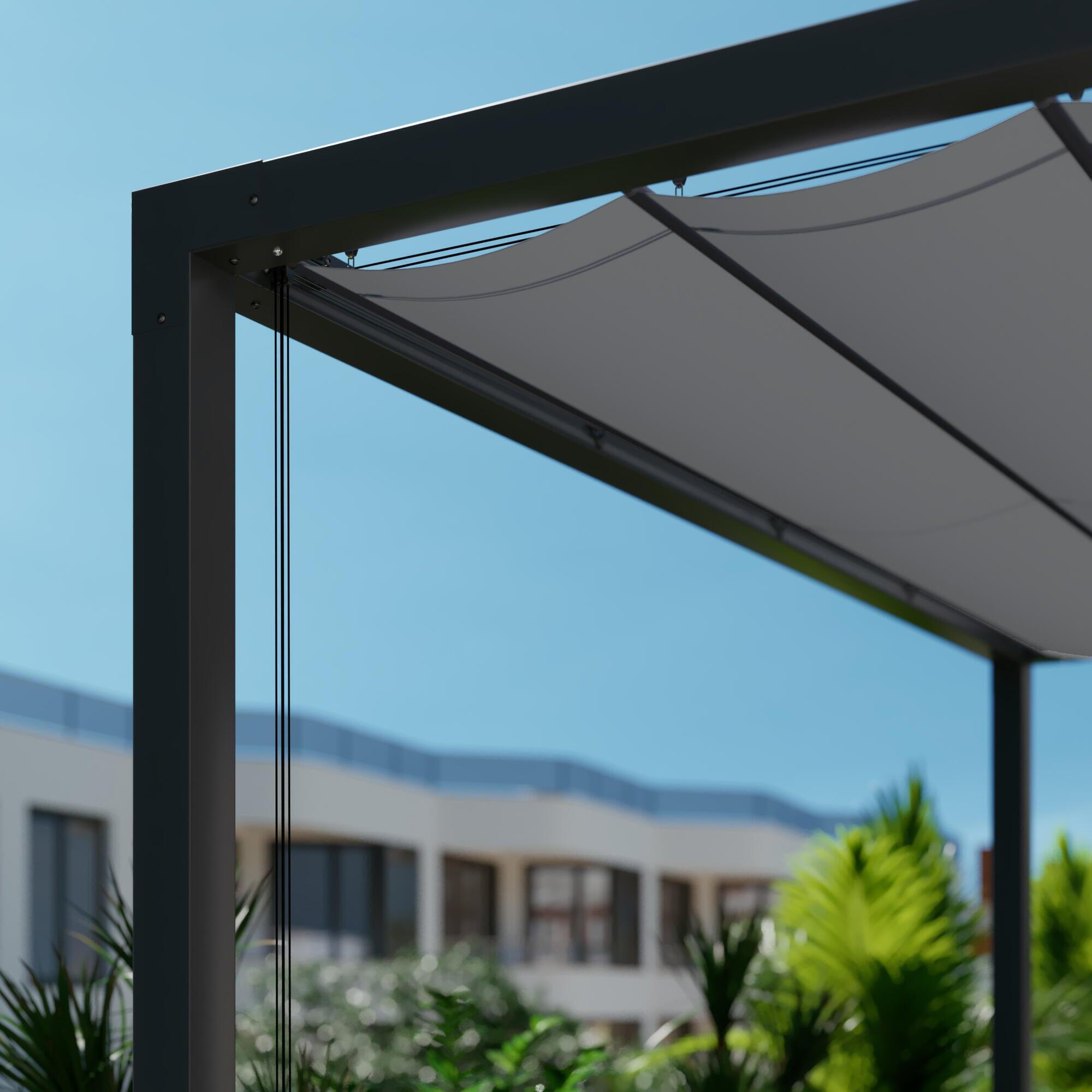 Pérgola de aluminio NATERIAL Manea gris de 260x350 cm - 19