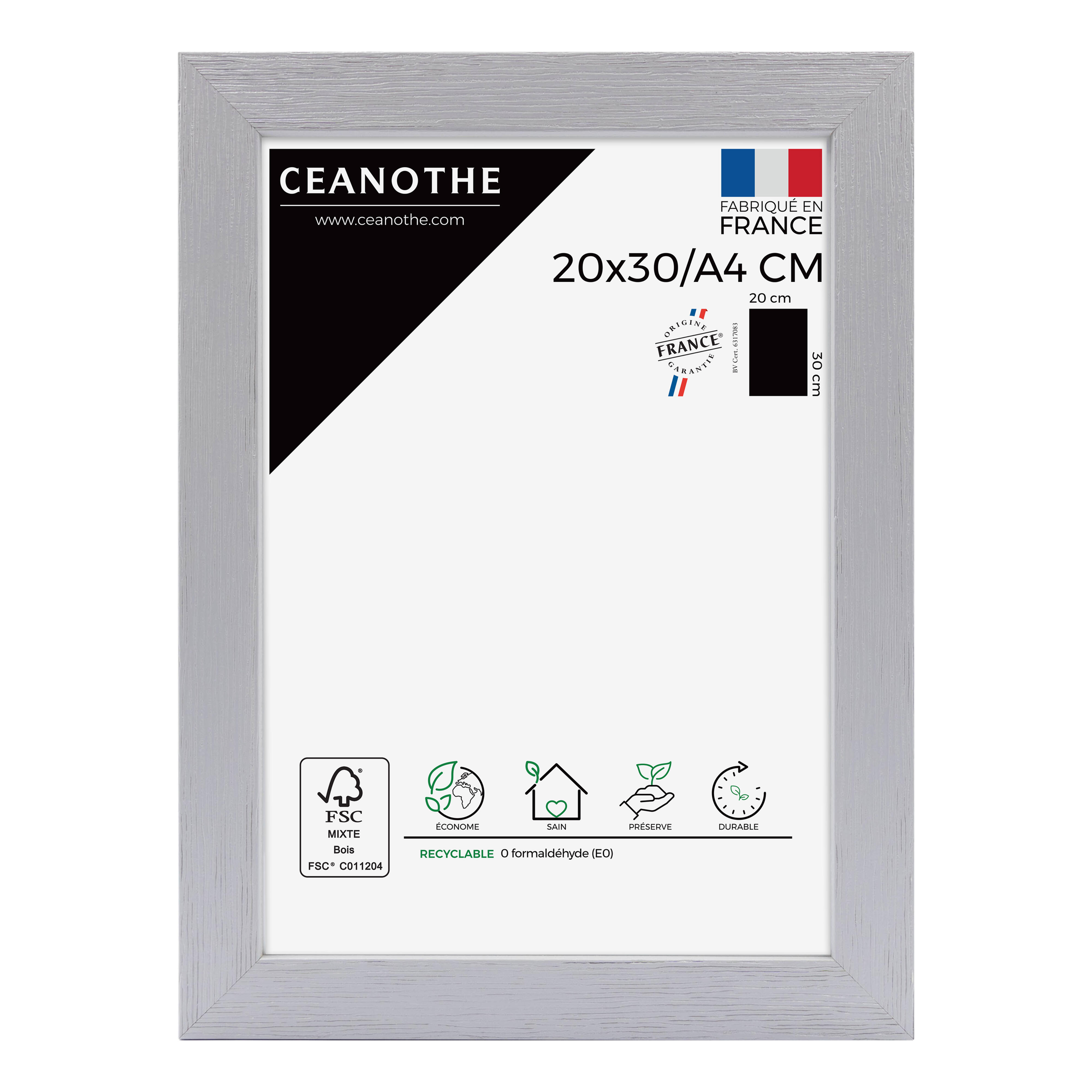 Cadre Karma, H.30 x l.20 cm gris, CEANOTHE - 3