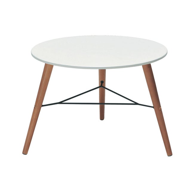 Tavolino da esterno Chamonix in eucalipto con piano in composito bianco per 2 persone 60cm