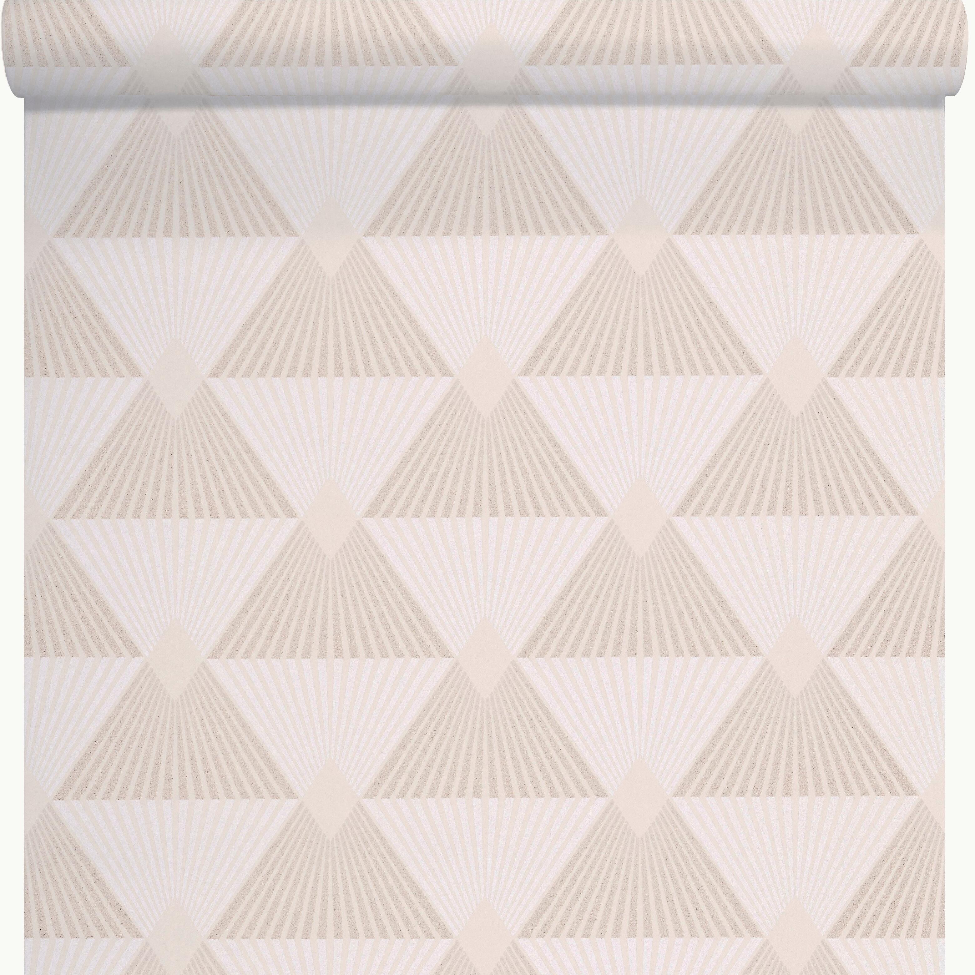Papier peint intissé Art deco pailleté beige - 2