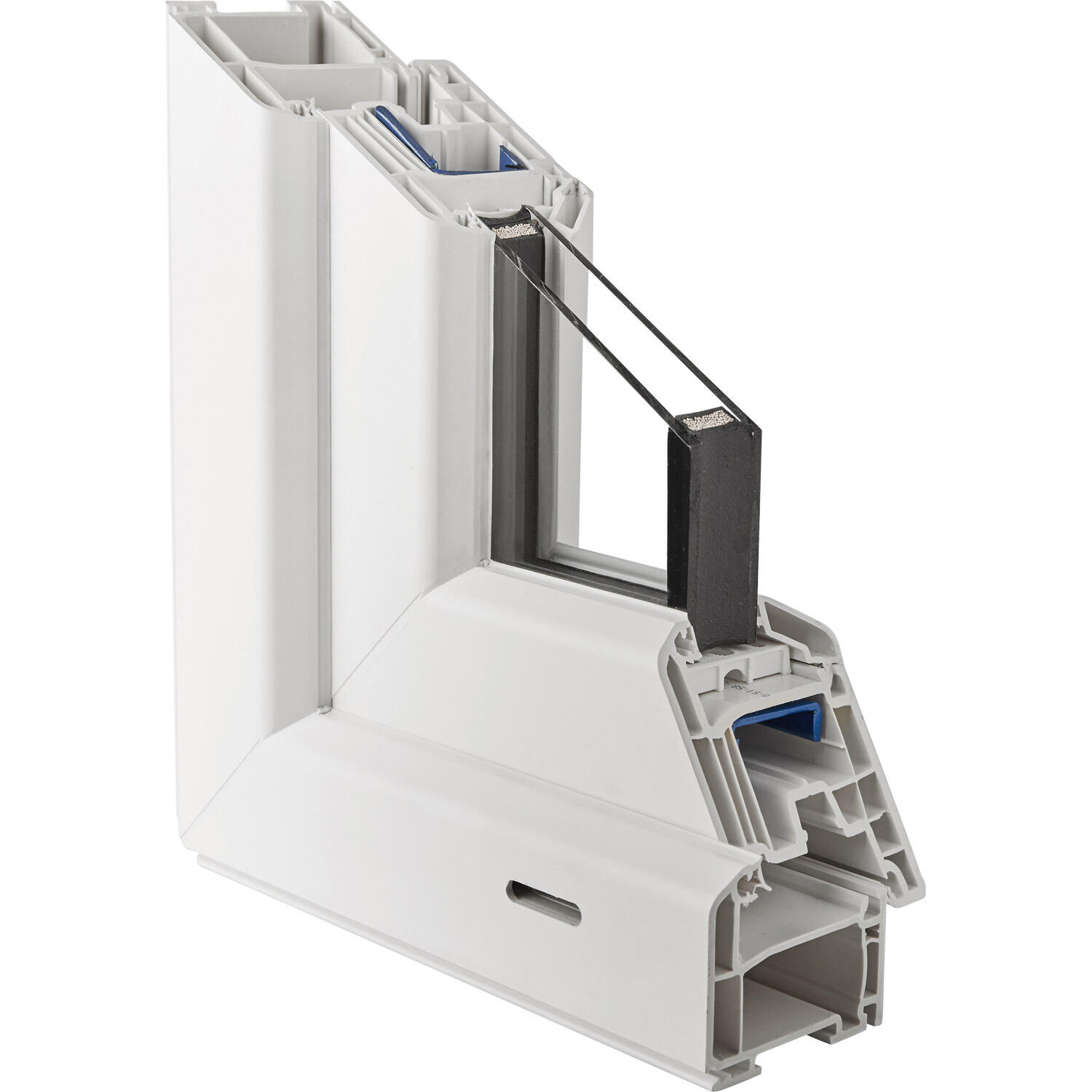 Porte-fenêtre avec volet roulant PVC Essentiel H.215xl.80cm 1 vt tirant G blanc - 12