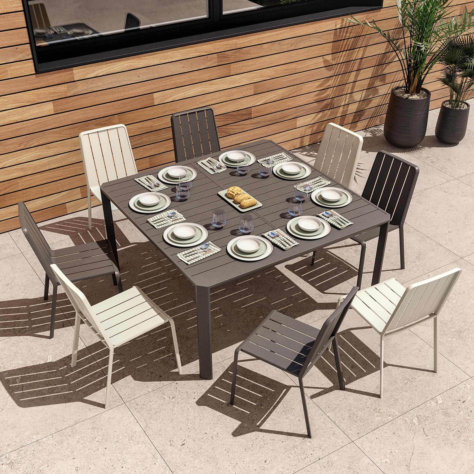 Chaise de jardin Idaho NATERIAL en aluminium gris V1 - 4