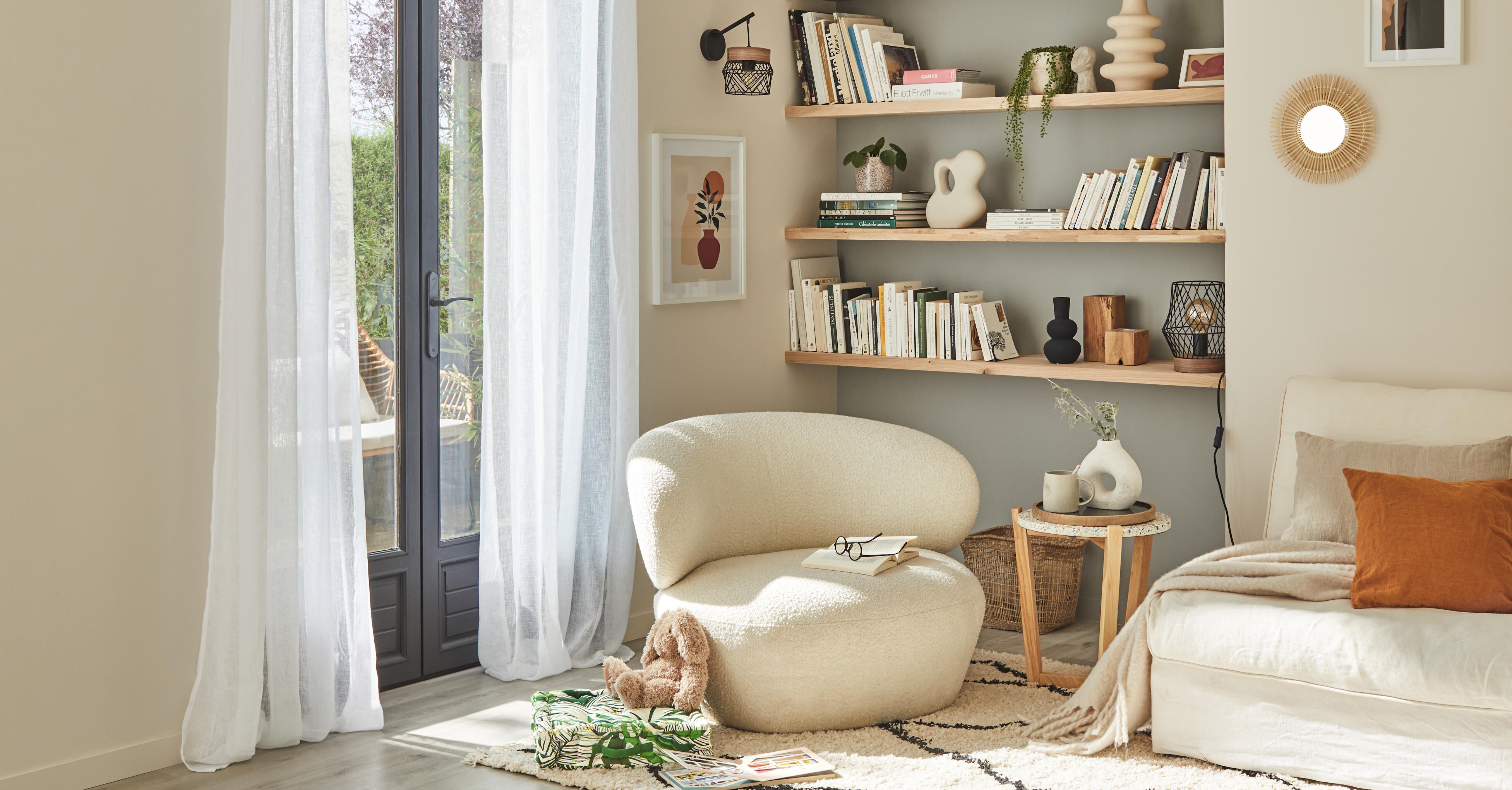 Kinkiet Kanel czarny z drewnem E27 Inspire - 7