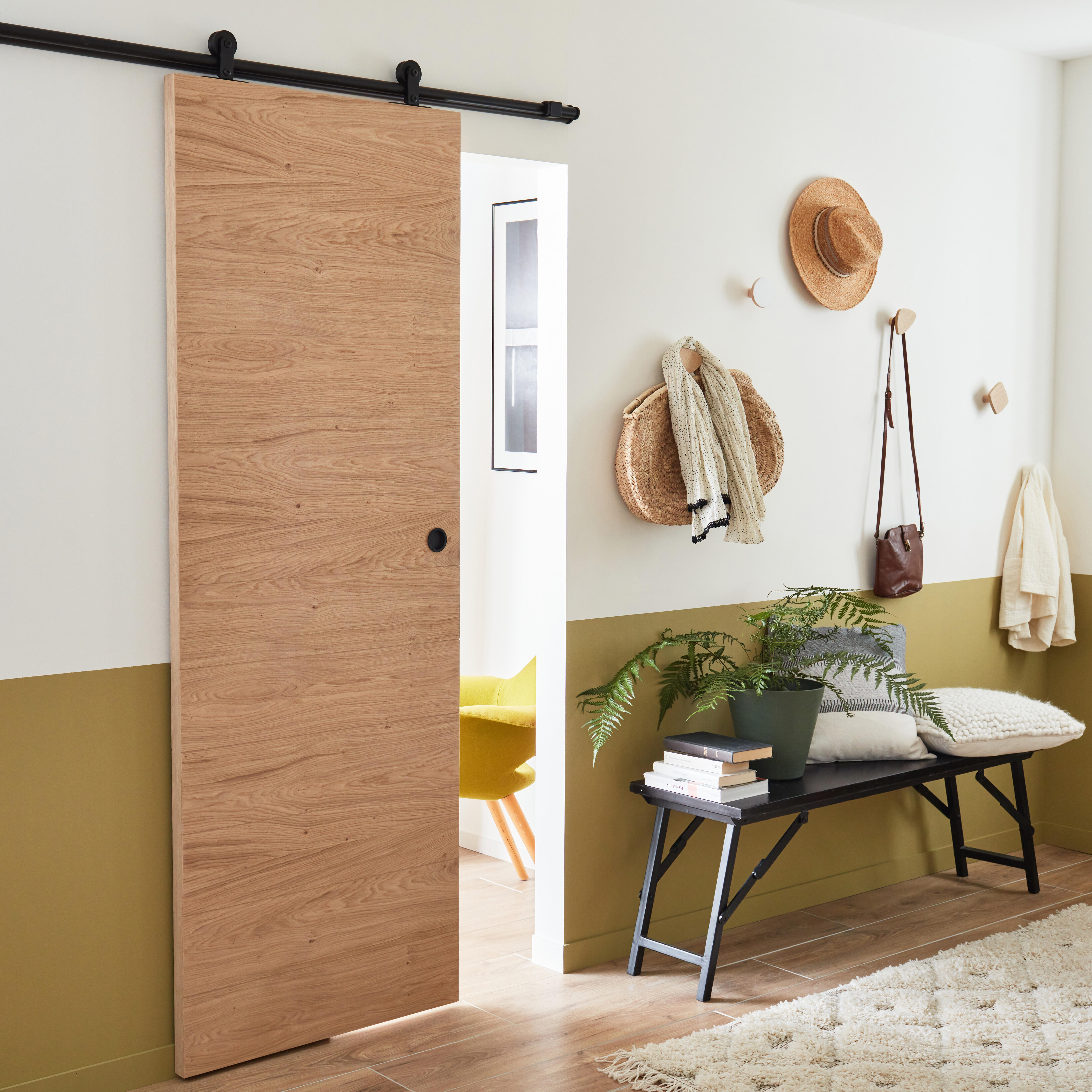 Porte coulissante bois Noe , H.204 x l.73 cm - 4