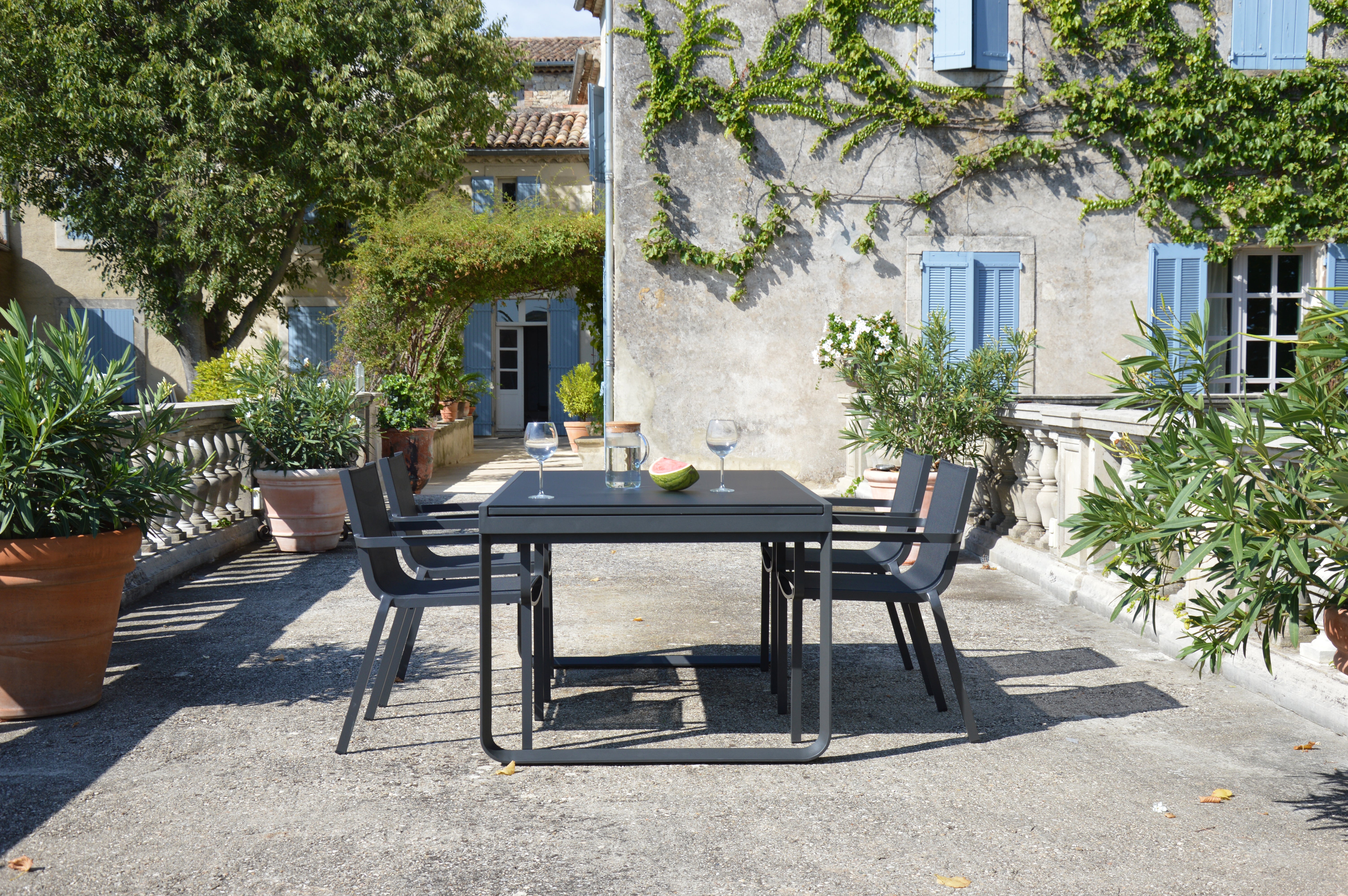 Fauteuil de jardin en aluminium Horizon anthracite - 4