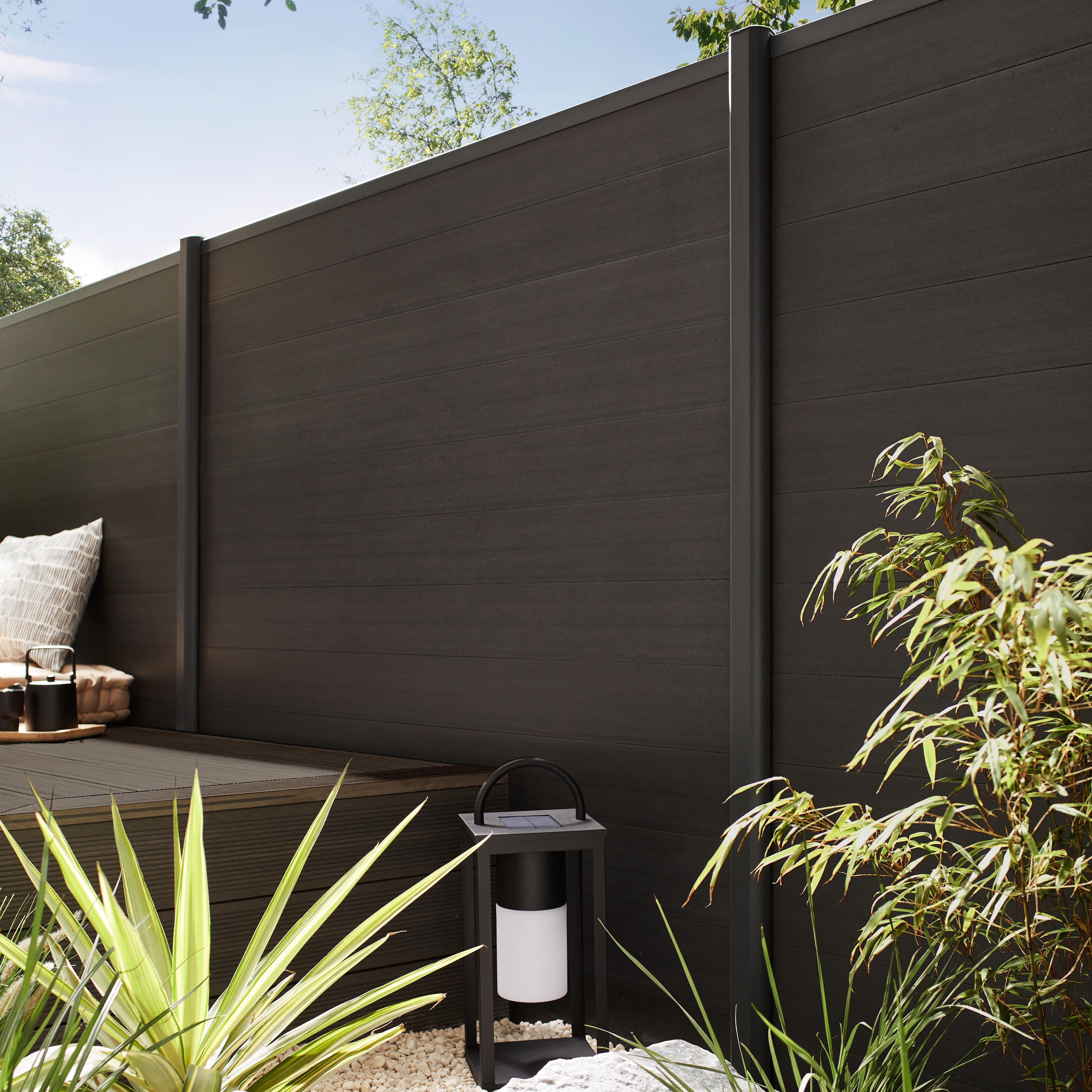 Pot plastique EDA L.39 x l.39 x H.43 cm anthracite - 5