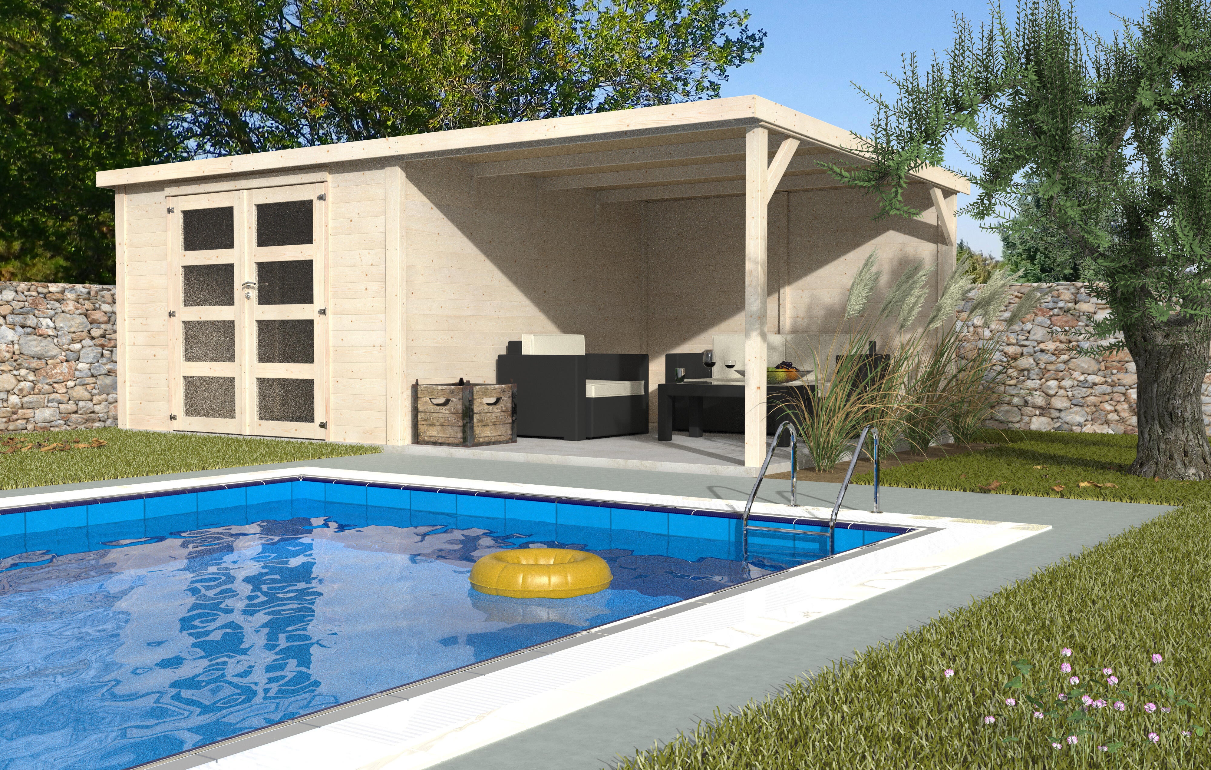 Abri de jardin bois DECOR ET JARDIN Delices Ep.28 mm, 17.4 m² - 3